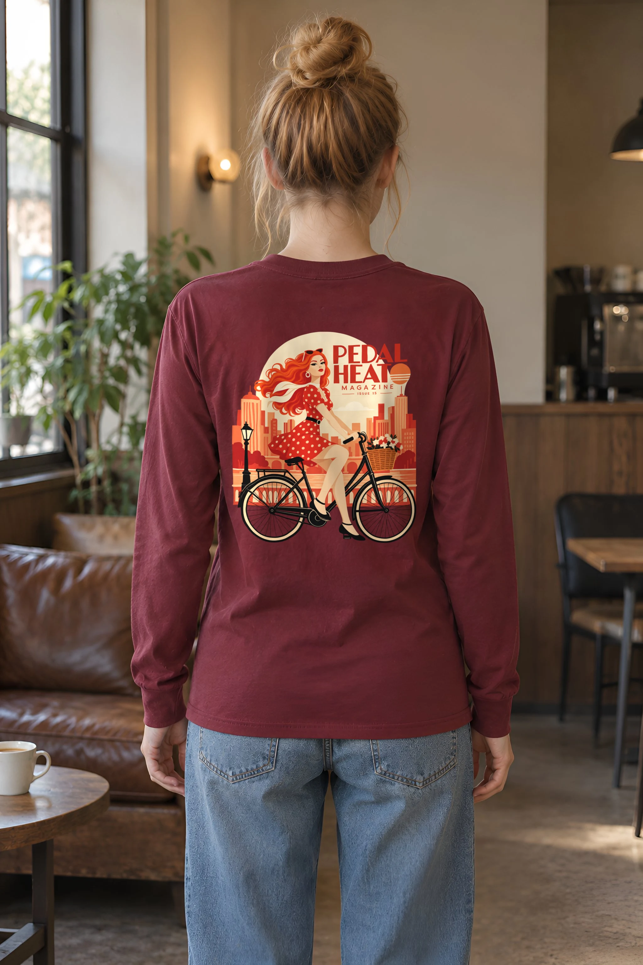 "Flower Basket Cyclist" Unisex Longsleeve T-shirt