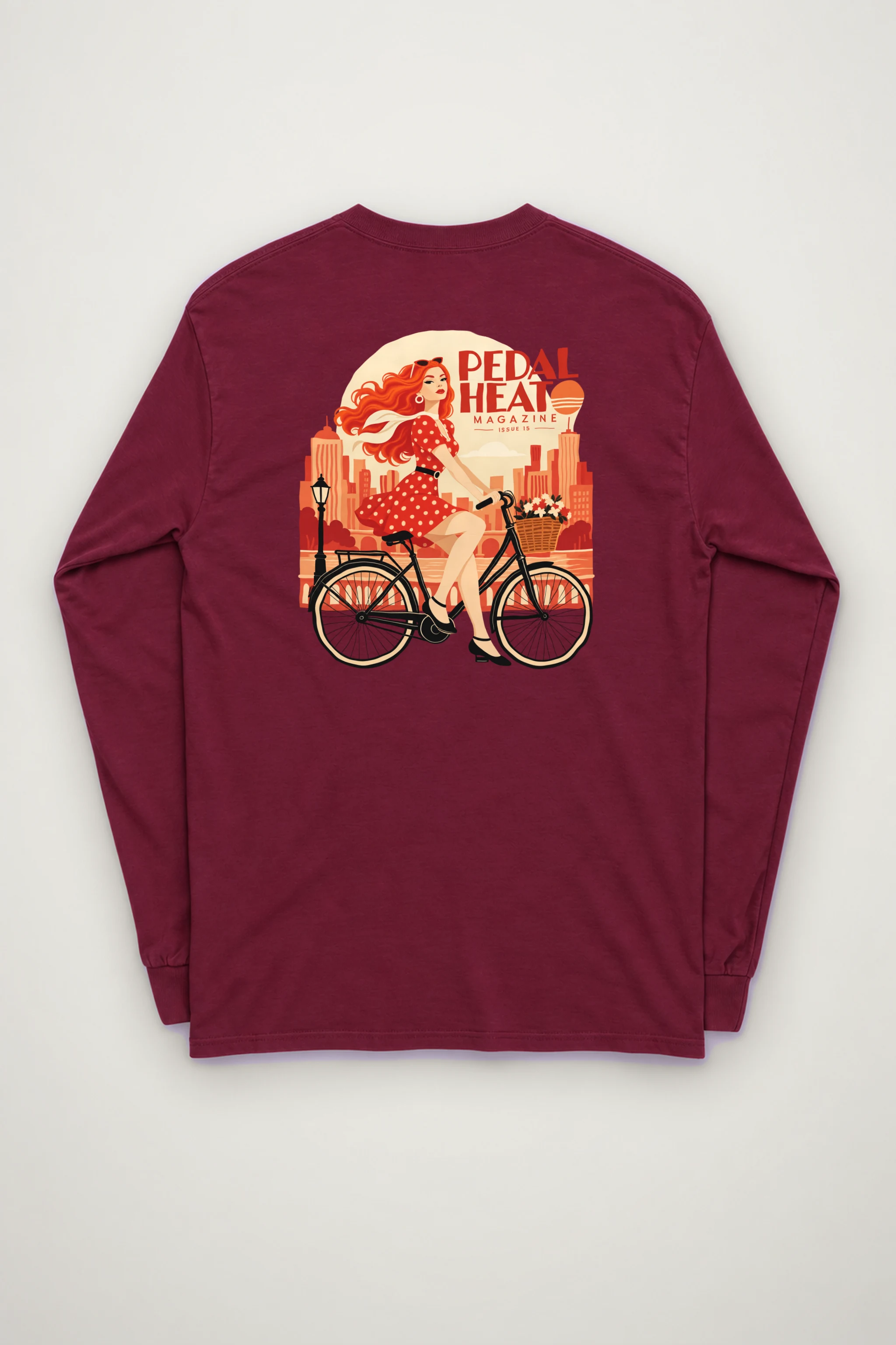 "Flower Basket Cyclist" Unisex Longsleeve T-shirt