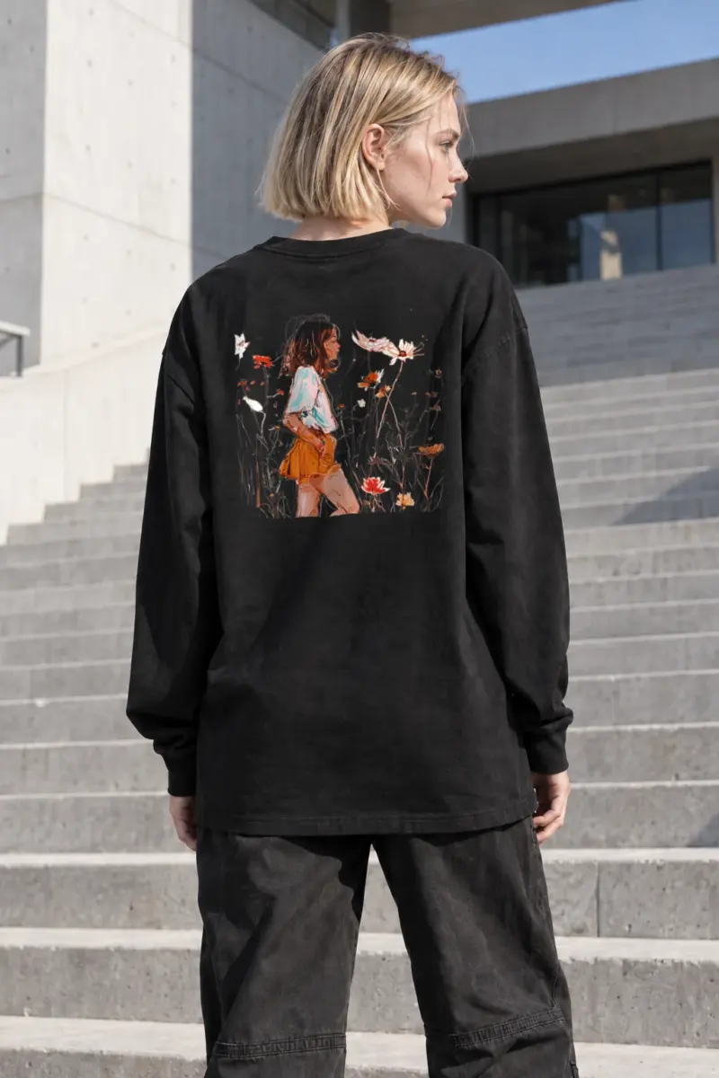“Flower Field Walk” Unisex Longsleeve T-shirt | Gildan 2400