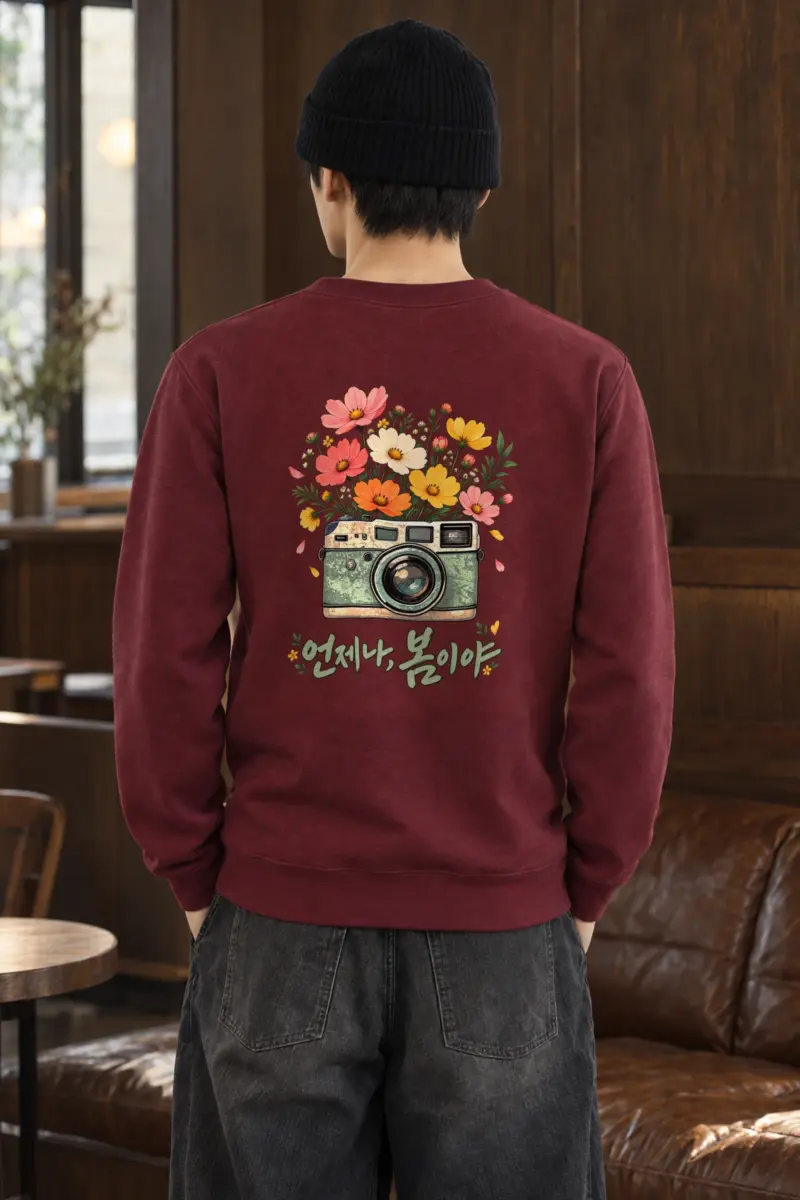 "Flower-Filled Camera" Heavy Blend Unisex Crewneck Sweatshirt