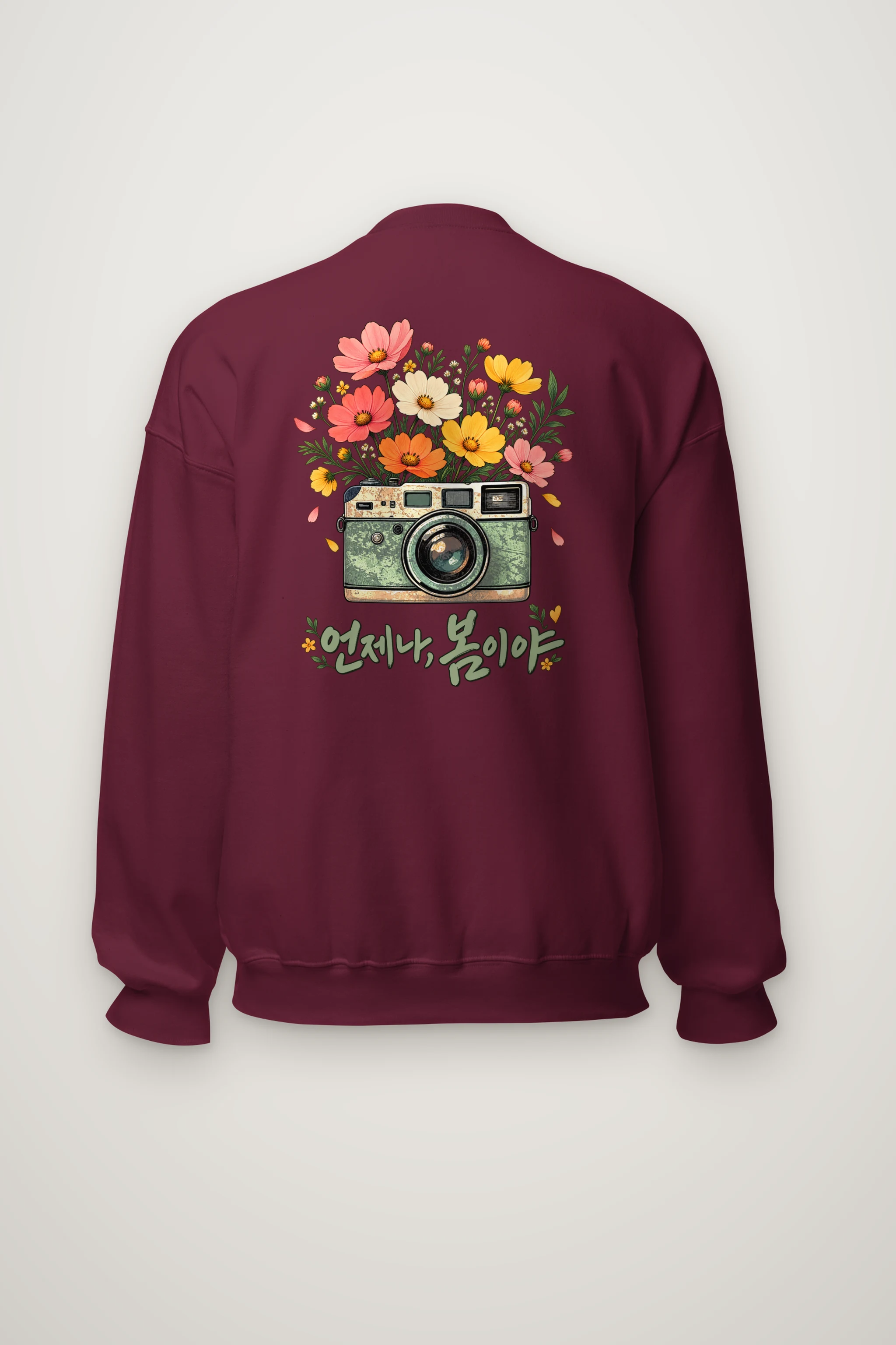 "Flower-Filled Camera" Heavy Blend Unisex Crewneck Sweatshirt