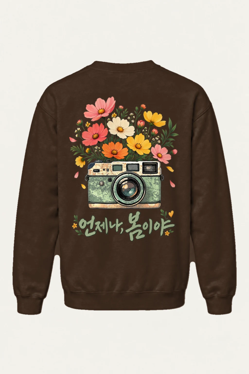"Flower-Filled Camera" Heavy Blend Unisex Crewneck Sweatshirt | Gildan 18000