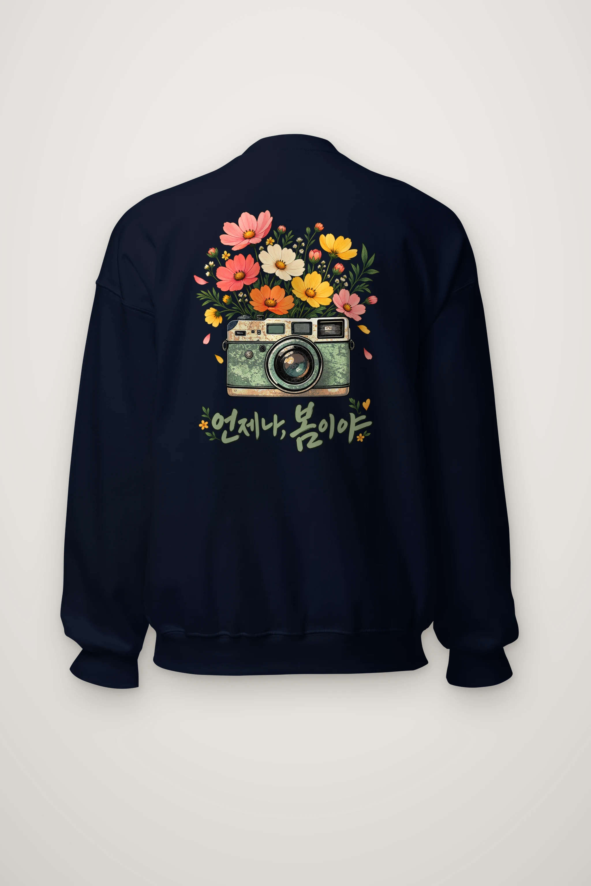 "Flower-Filled Camera" Heavy Blend Unisex Crewneck Sweatshirt