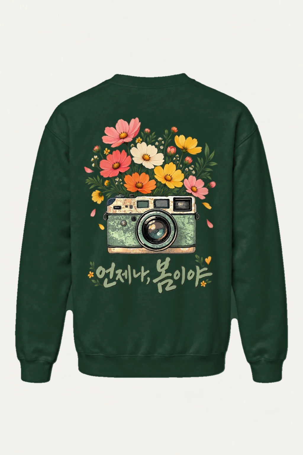 "Flower-Filled Camera" Heavy Blend Unisex Crewneck Sweatshirt | Gildan 18000