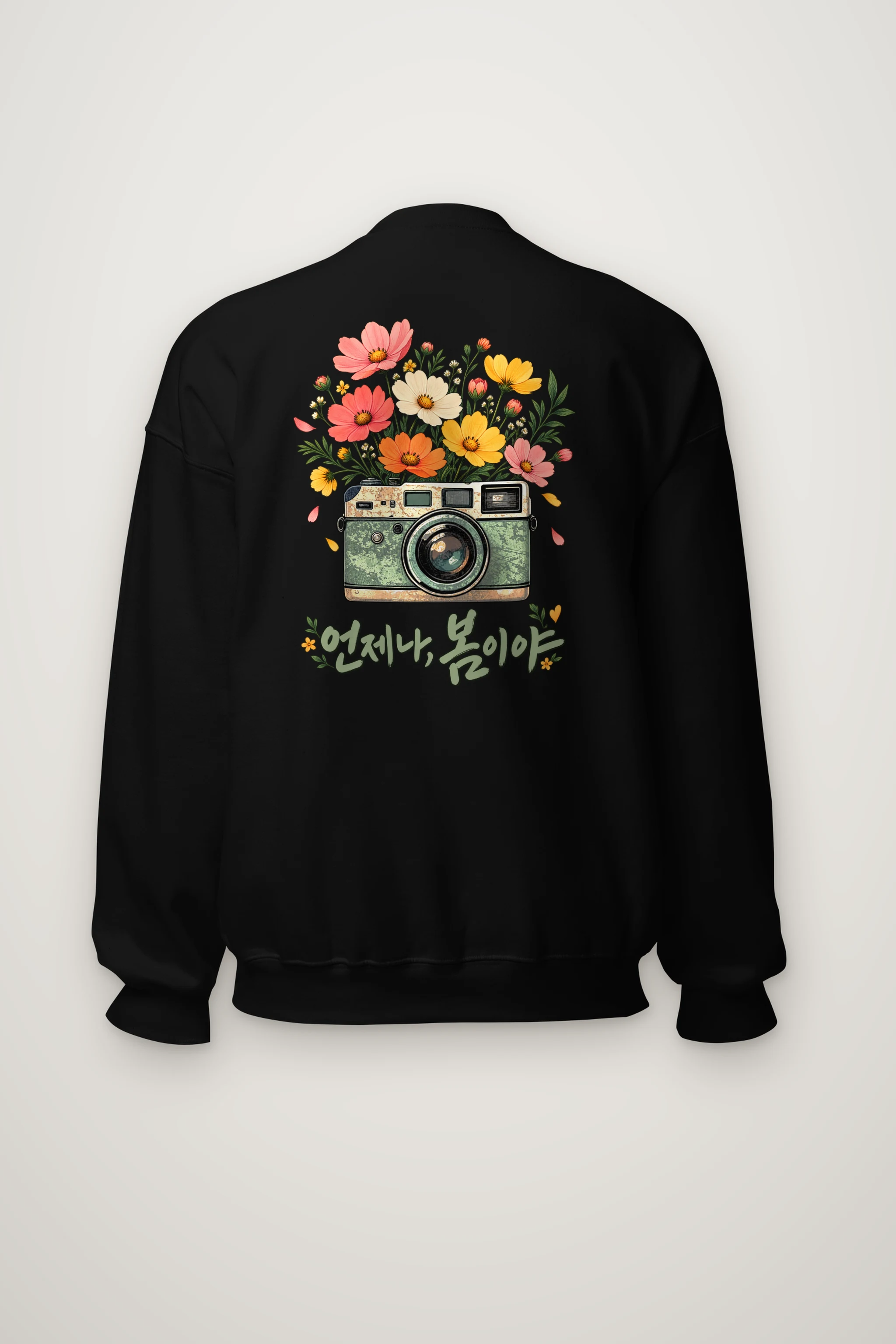 "Flower-Filled Camera" Heavy Blend Unisex Crewneck Sweatshirt