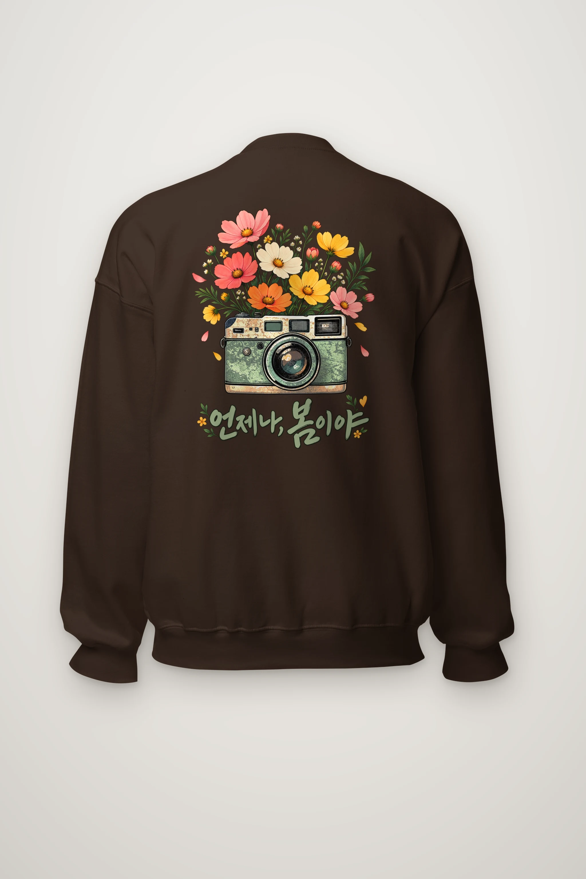 "Flower-Filled Camera" Heavy Blend Unisex Crewneck Sweatshirt