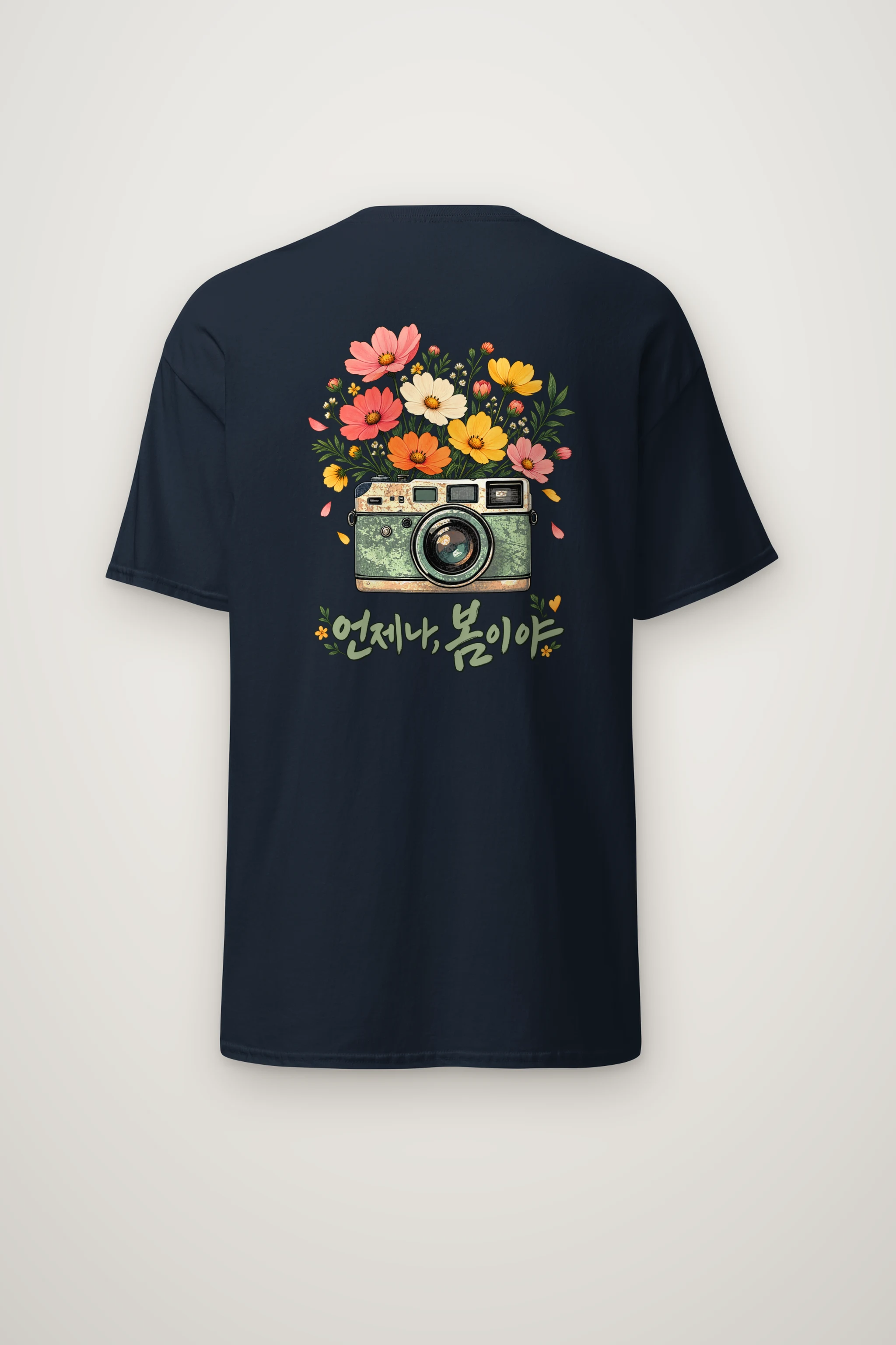 "Flower-Filled Camera" Heavyweight Unisex Crewneck T-shirt