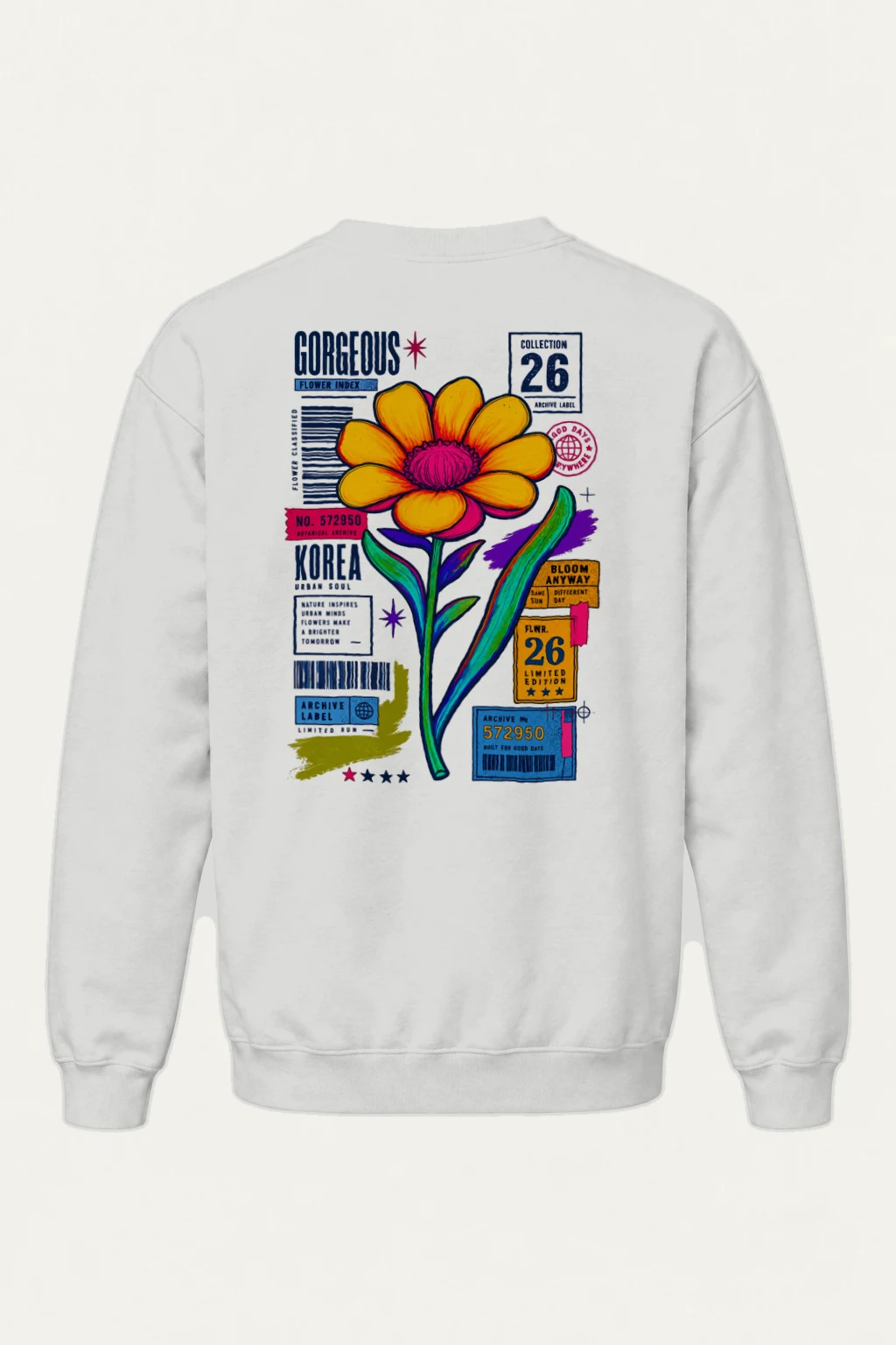 "Flower In Style" Heavy Blend Unisex Crewneck Sweatshirt | Gildan 18000