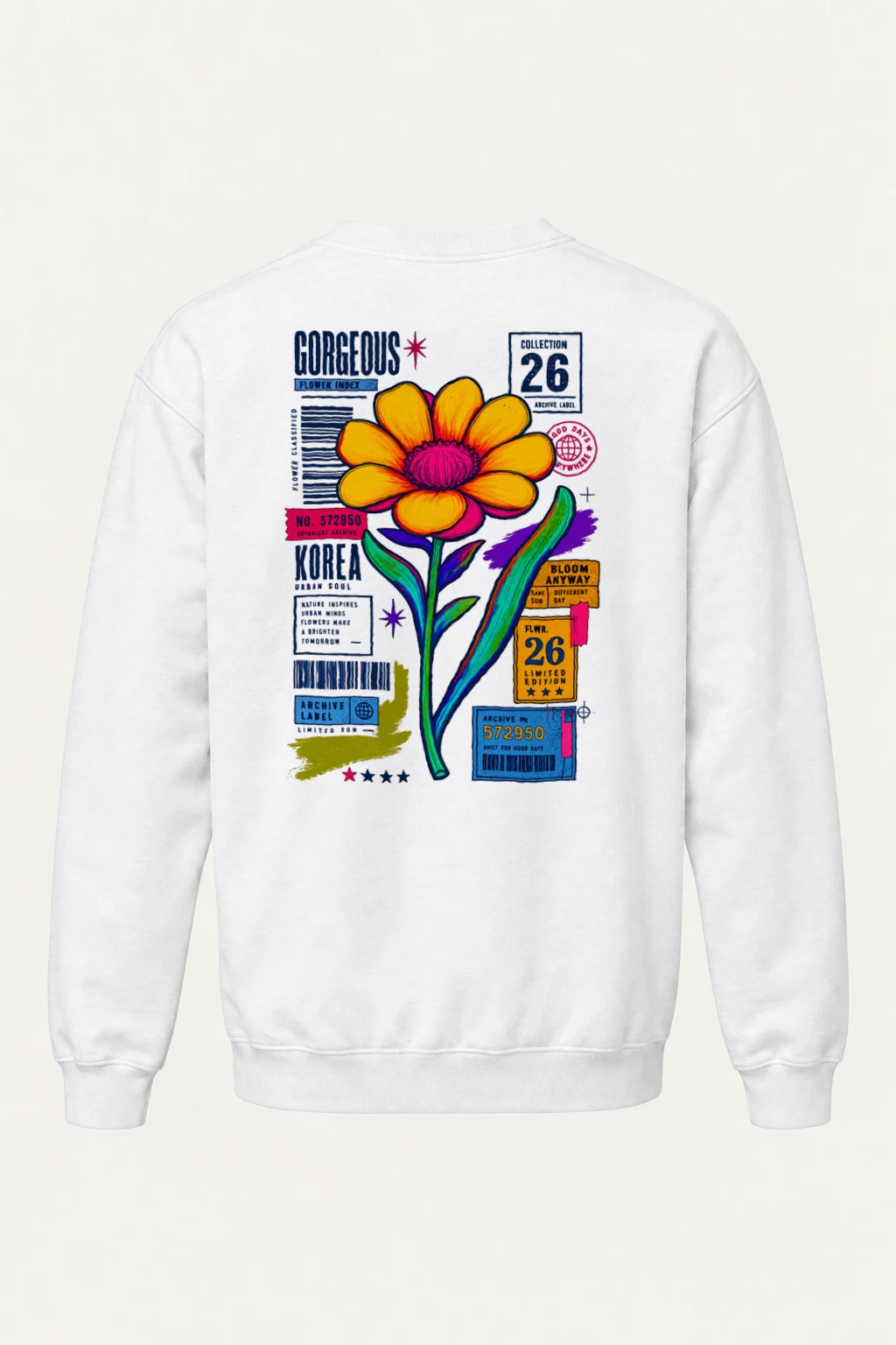 "Flower In Style" Heavy Blend Unisex Crewneck Sweatshirt | Gildan 18000