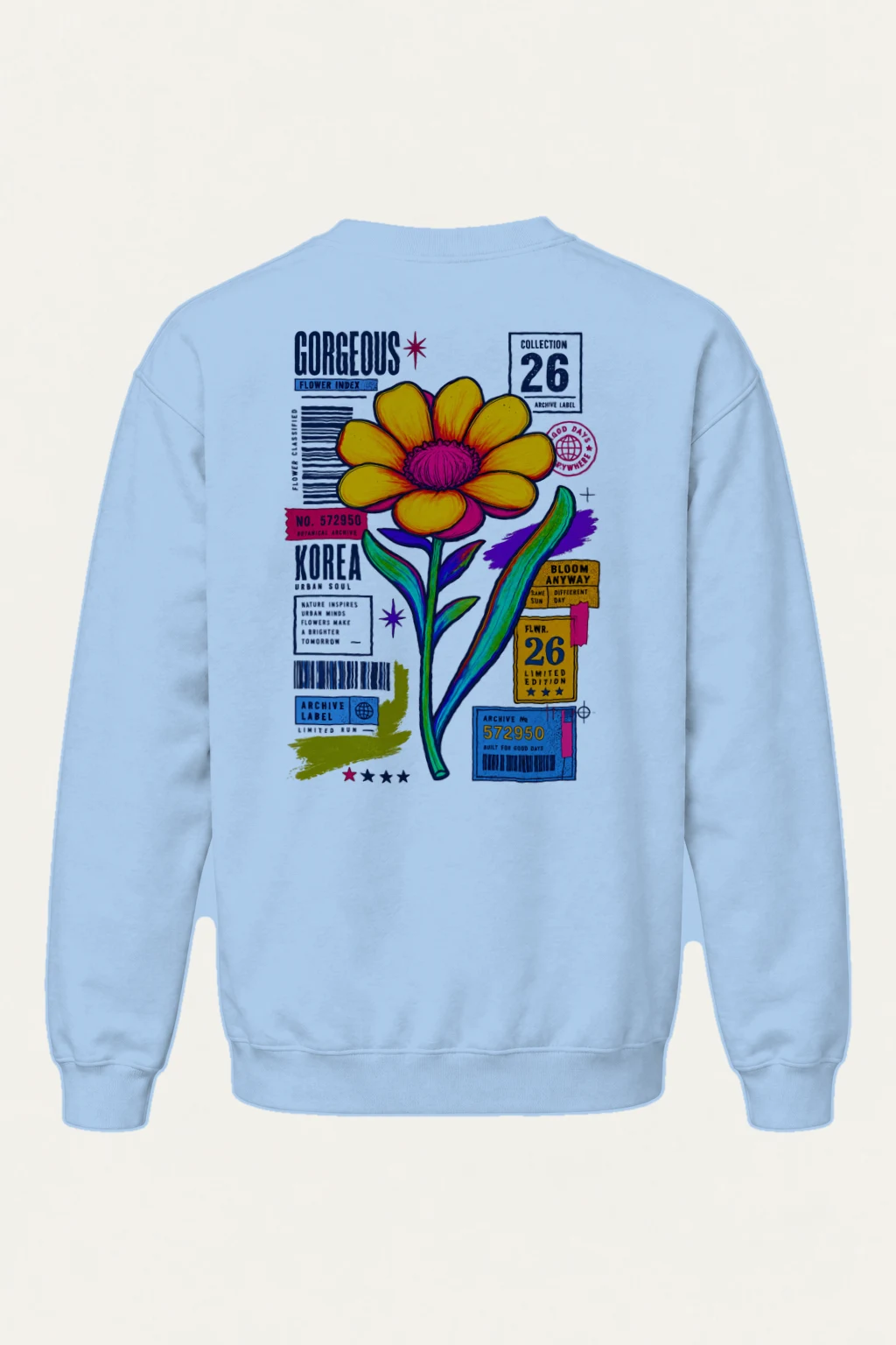 "Flower In Style" Heavy Blend Unisex Crewneck Sweatshirt | Gildan 18000