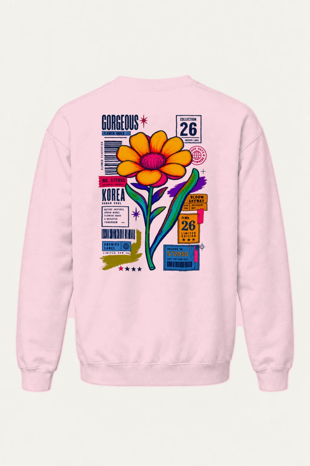 "Flower In Style" Heavy Blend Unisex Crewneck Sweatshirt | Gildan 18000
