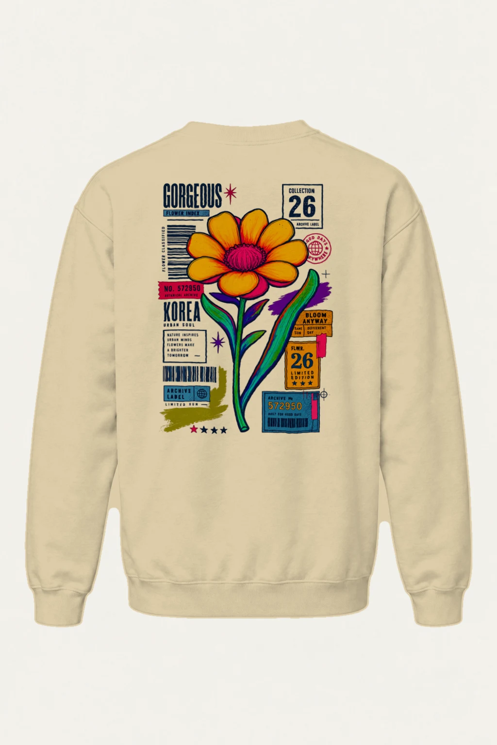 "Flower In Style" Heavy Blend Unisex Crewneck Sweatshirt | Gildan 18000
