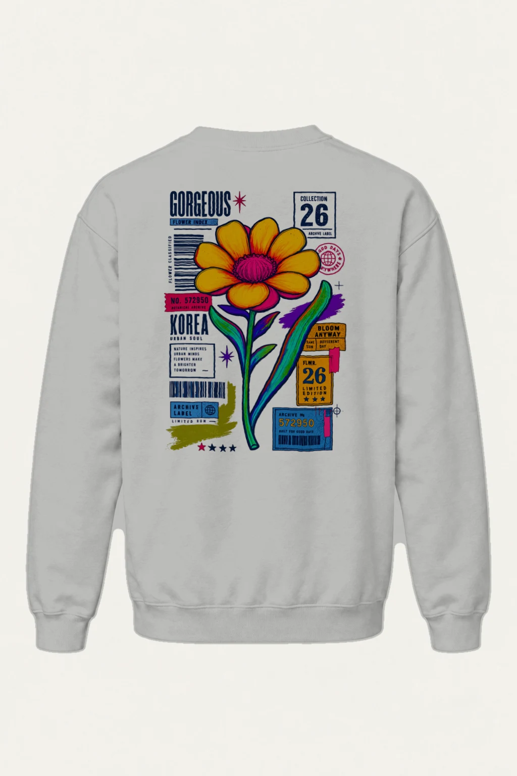"Flower In Style" Heavy Blend Unisex Crewneck Sweatshirt | Gildan 18000
