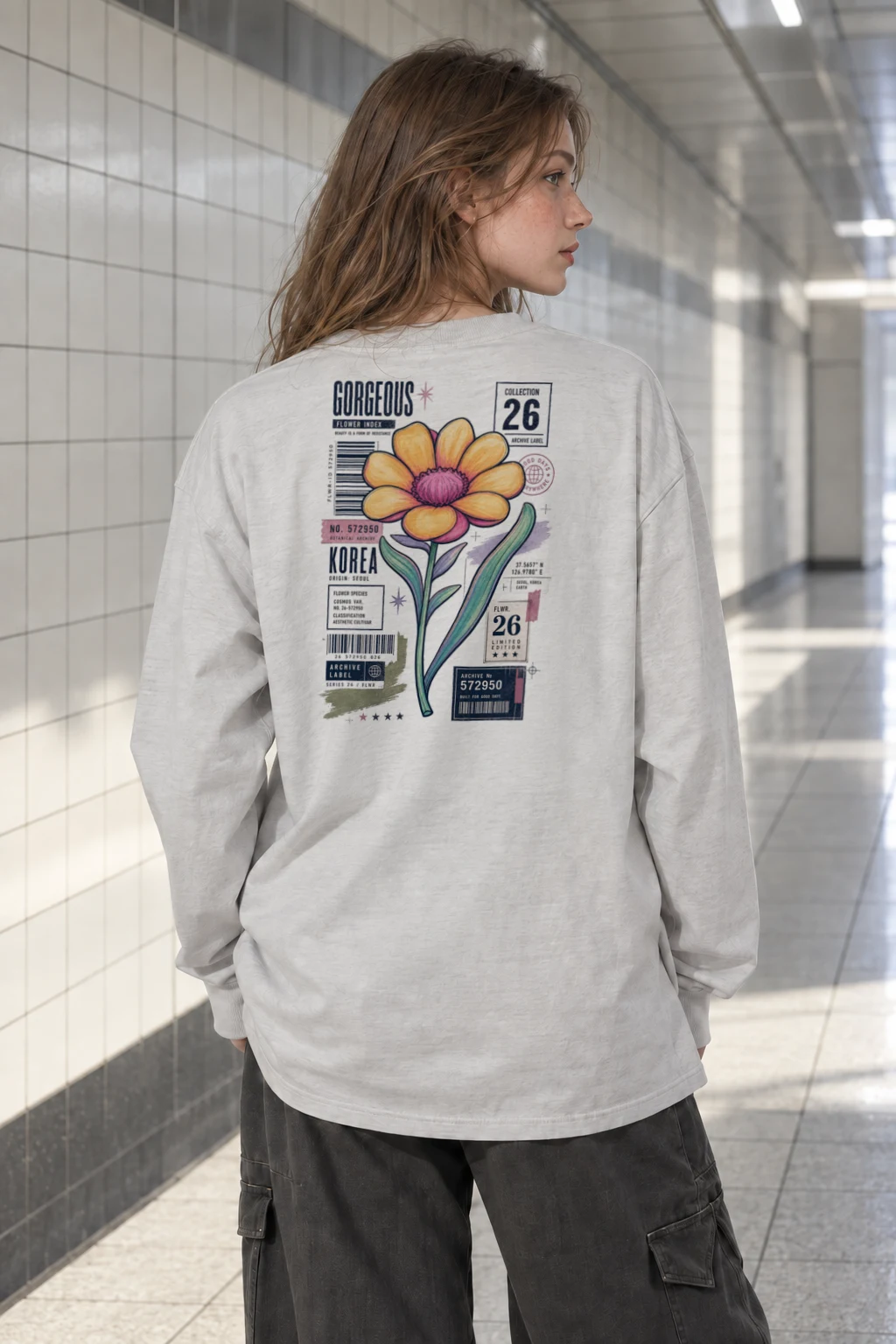 "Flower Index" Unisex Longsleeve T-shirt | Gildan 2400