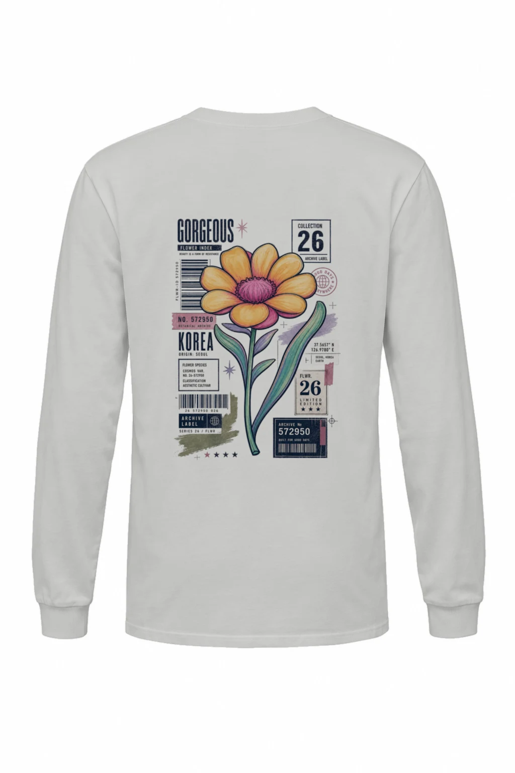 "Flower Index" Unisex Longsleeve T-shirt | Gildan 2400