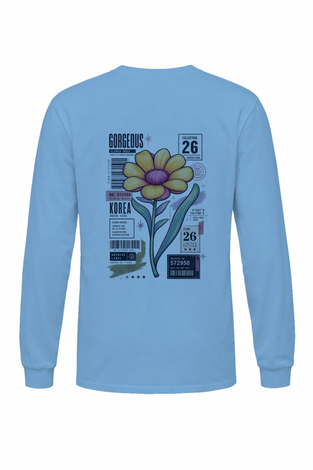 "Flower Index" Unisex Longsleeve T-shirt | Gildan 2400