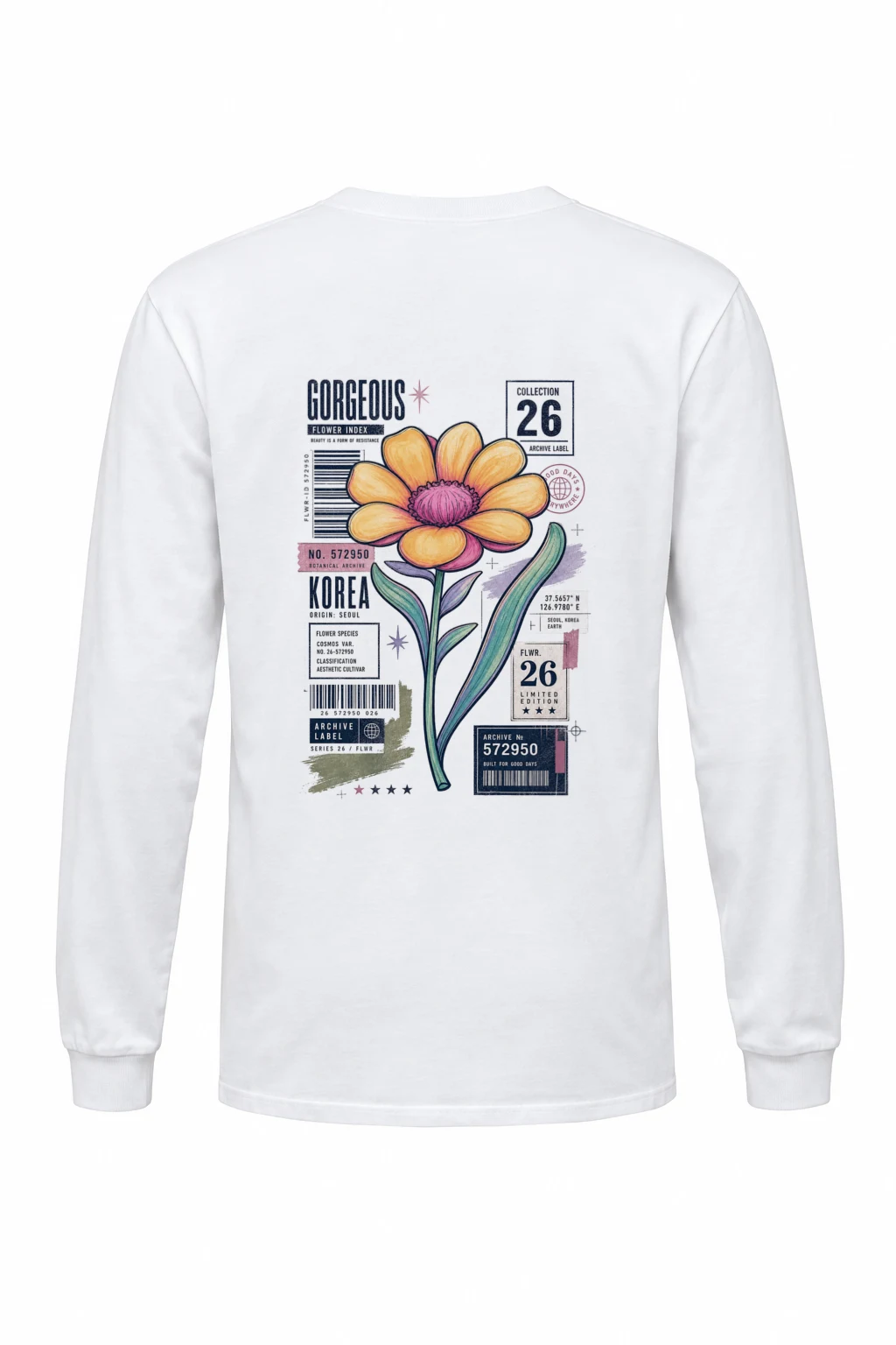 "Flower Index" Unisex Longsleeve T-shirt | Gildan 2400