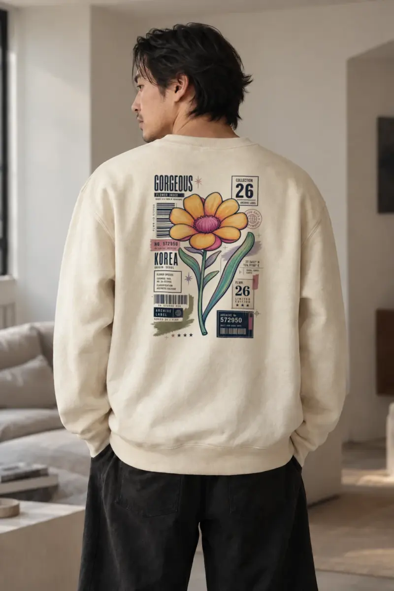 "Flower Index" Unisex Sponge Fleece Crewneck Sweatshirt | Bella + Canvas 3901