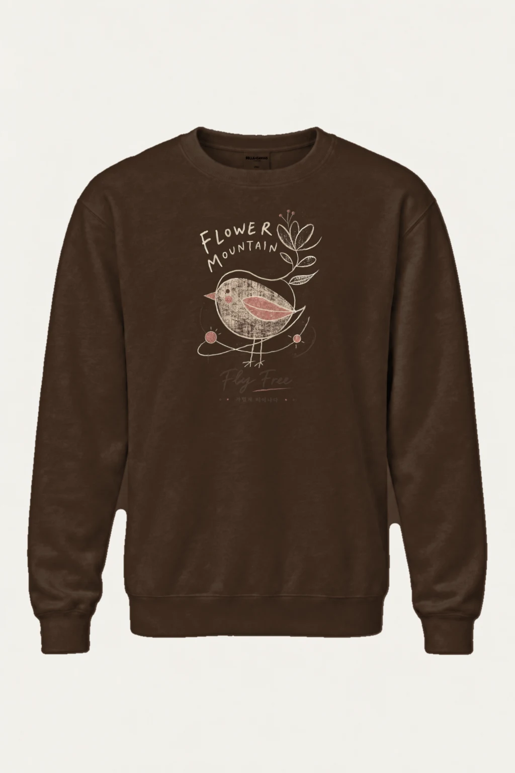 "Flower Mountain Fly Free" Heavy Blend Unisex Crewneck Sweatshirt | Gildan 18000