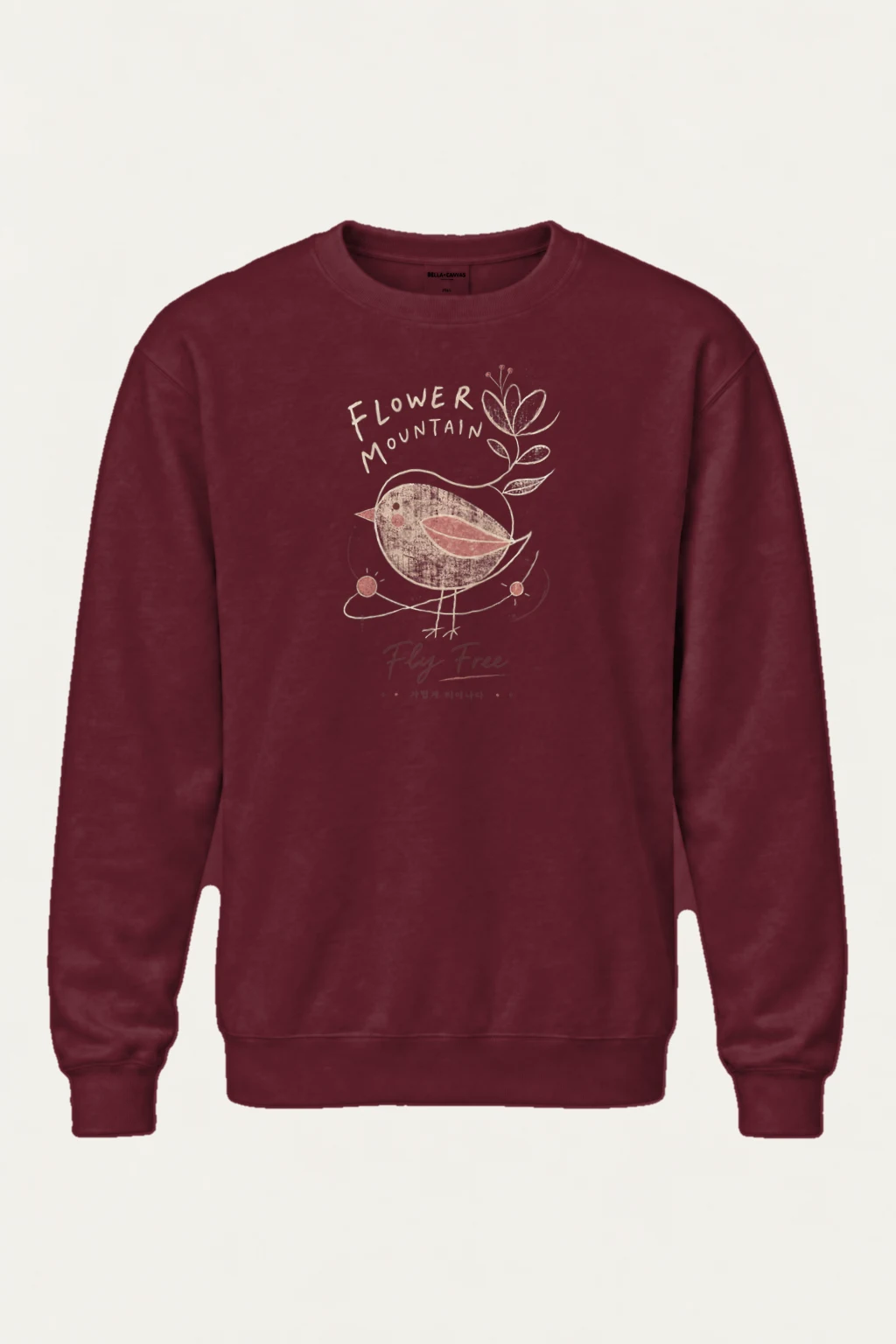"Flower Mountain Fly Free" Heavy Blend Unisex Crewneck Sweatshirt | Gildan 18000