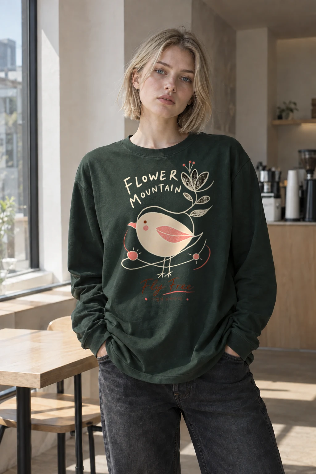 "Flower Mountain Fly Free" Unisex Longsleeve T-shirt | Gildan 2400
