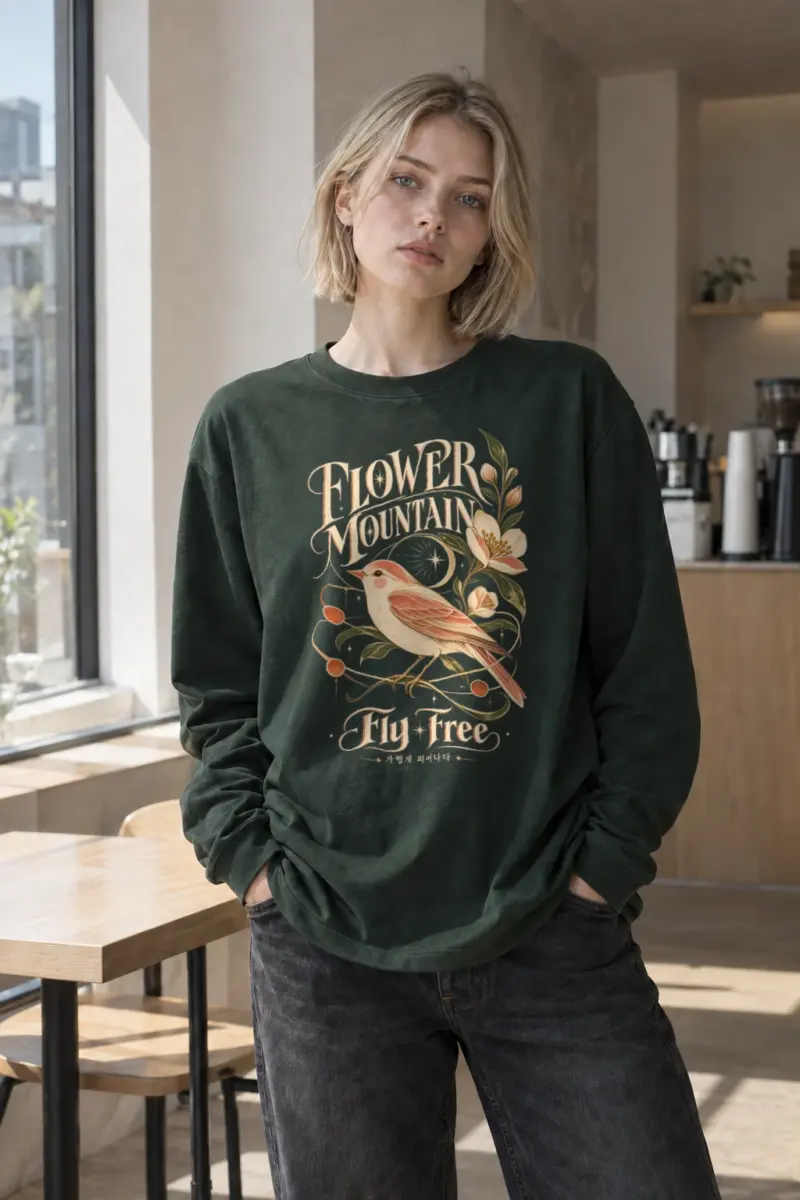 "Flower Mountain Fly Free" Unisex Longsleeve T-shirt | Gildan 2400