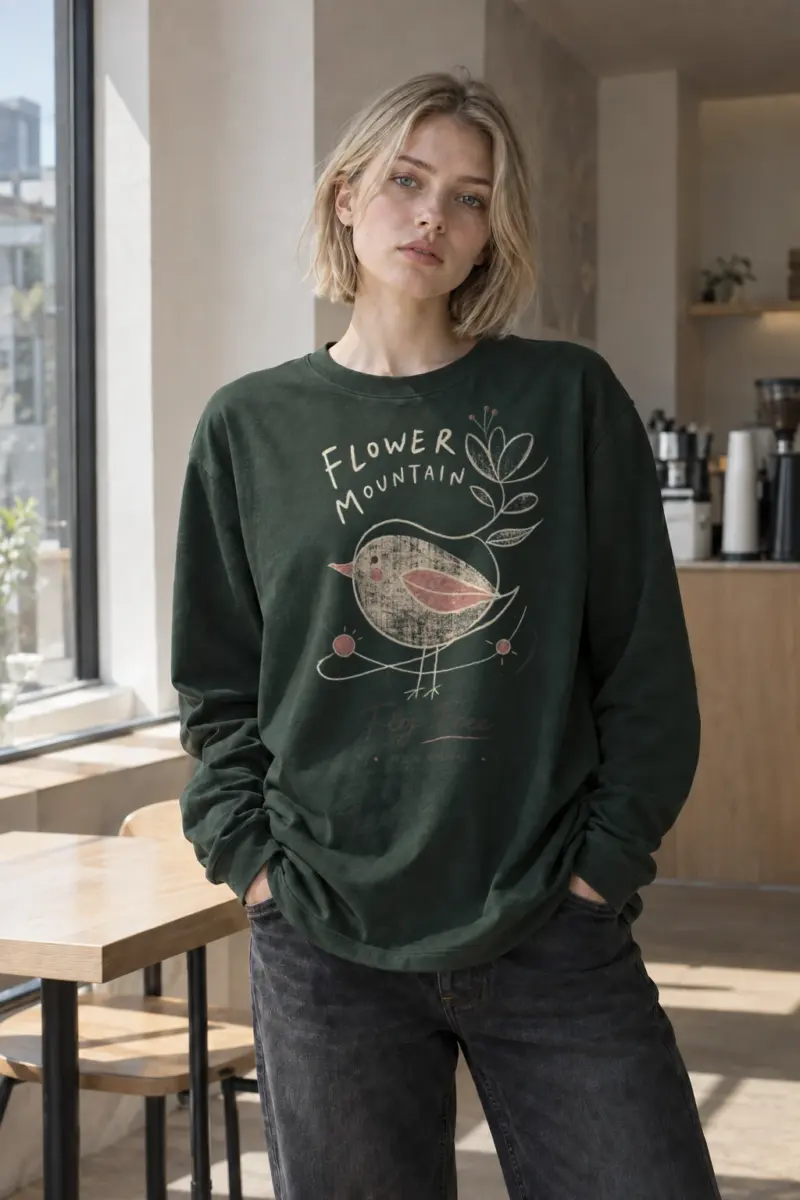 “Flower Mountain Fly Free” Unisex Longsleeve T-shirt | Gildan 2400