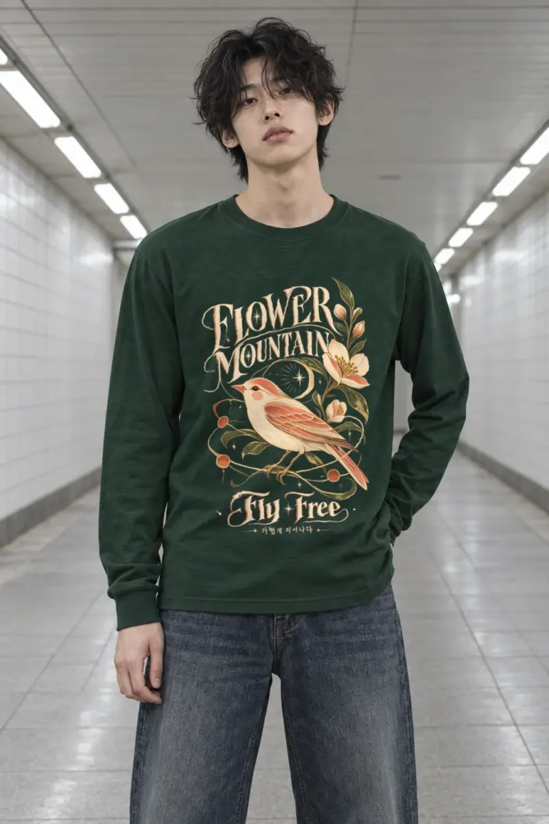 "Flower Mountain Fly Free" Unisex Longsleeve T-shirt | Gildan 2400