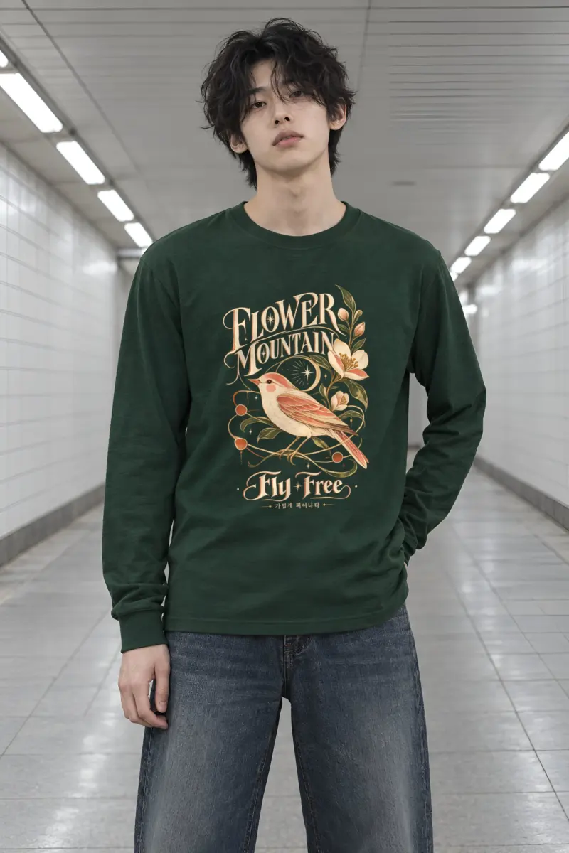 "Flower Mountain Fly Free" Unisex Longsleeve T-shirt