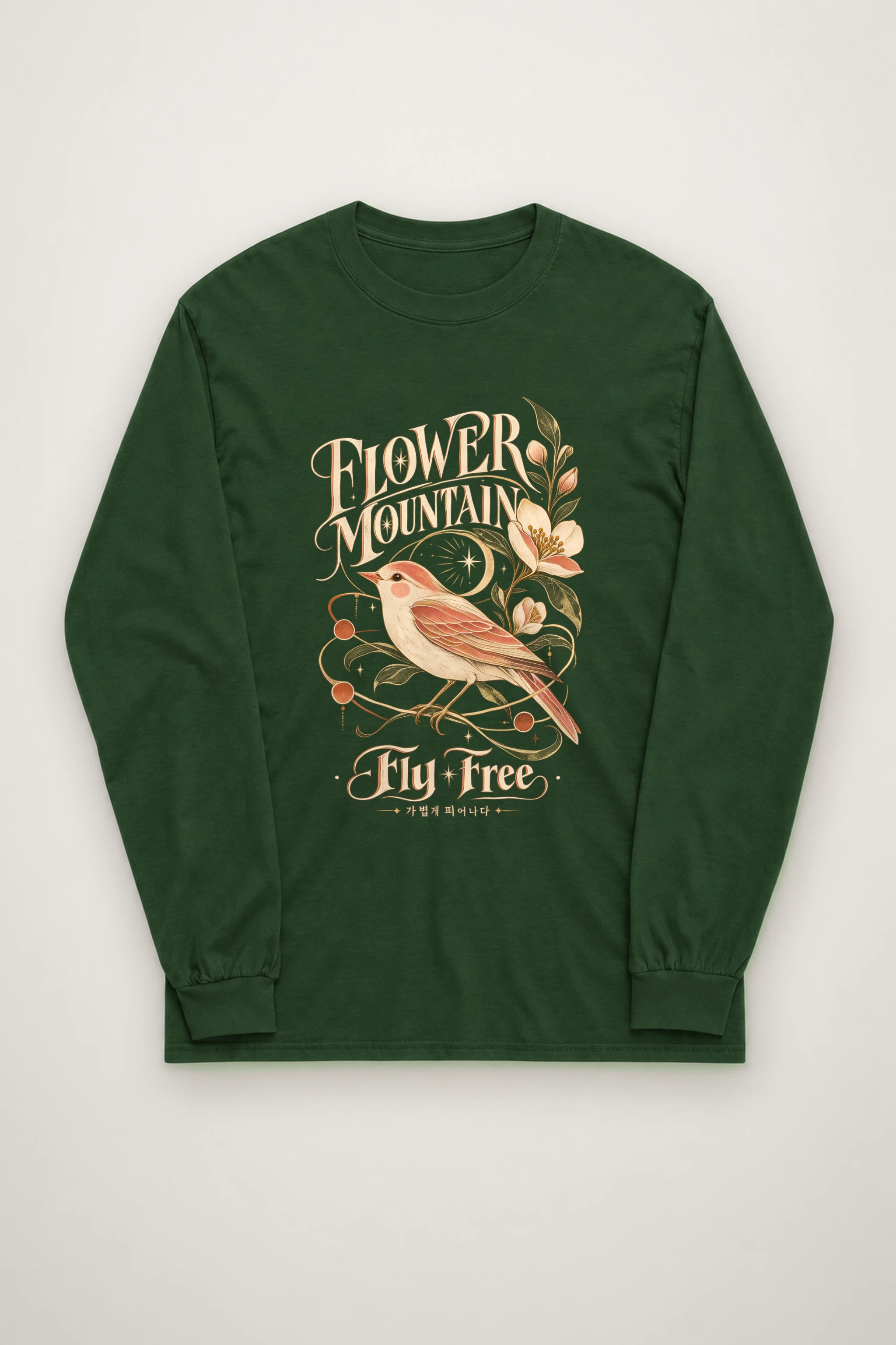 "Flower Mountain Fly Free" Unisex Longsleeve T-shirt