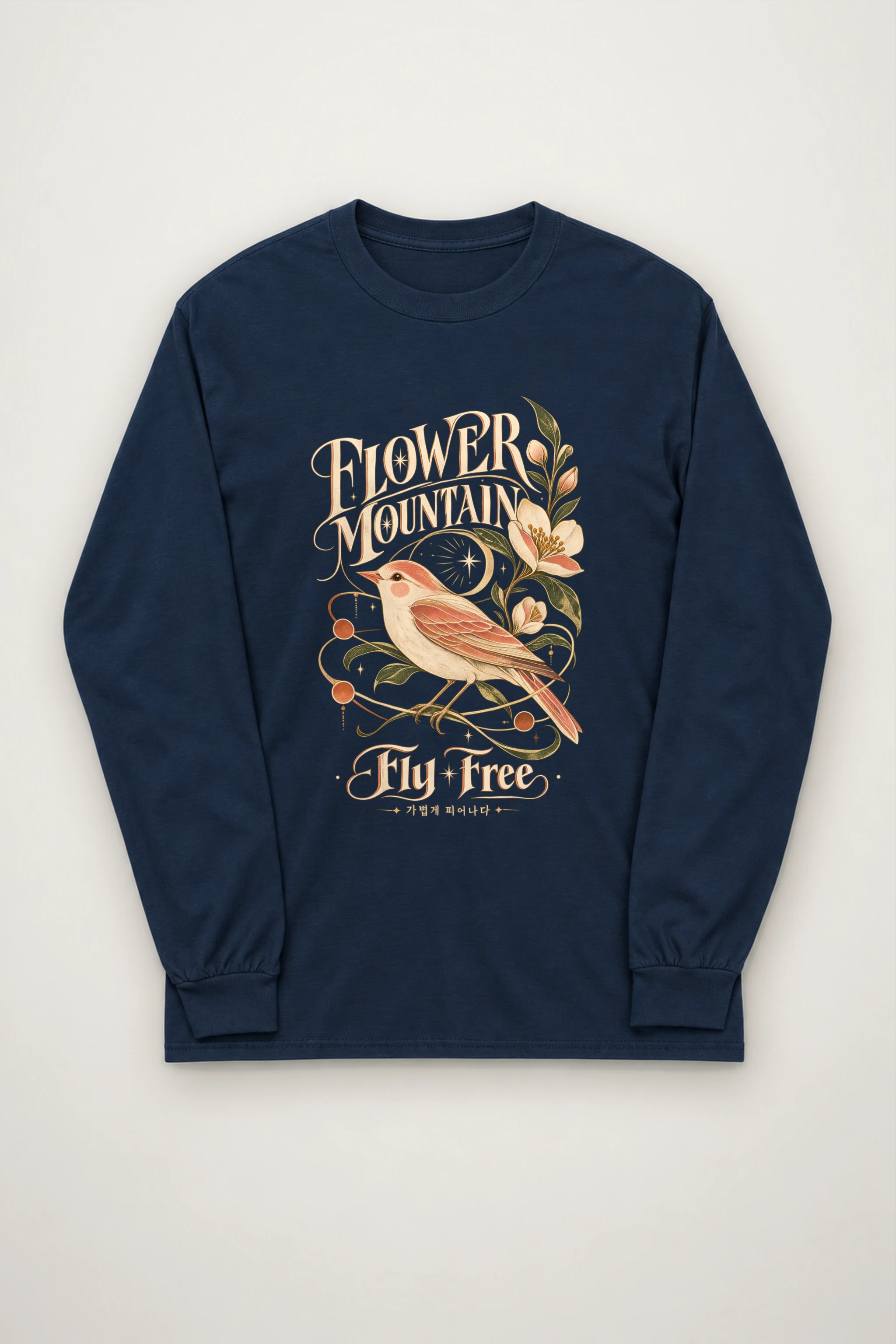 "Flower Mountain Fly Free" Unisex Longsleeve T-shirt