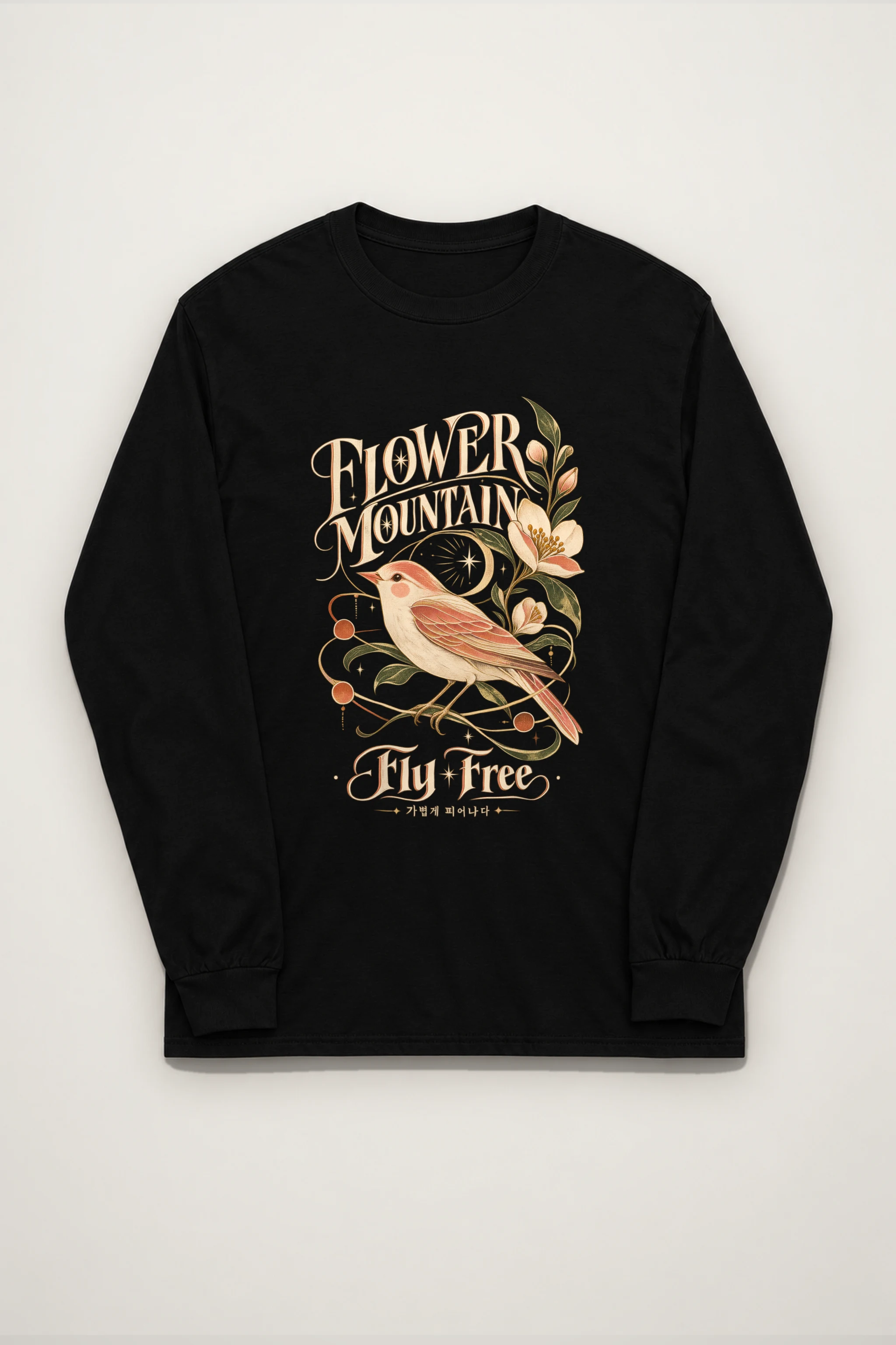"Flower Mountain Fly Free" Unisex Longsleeve T-shirt