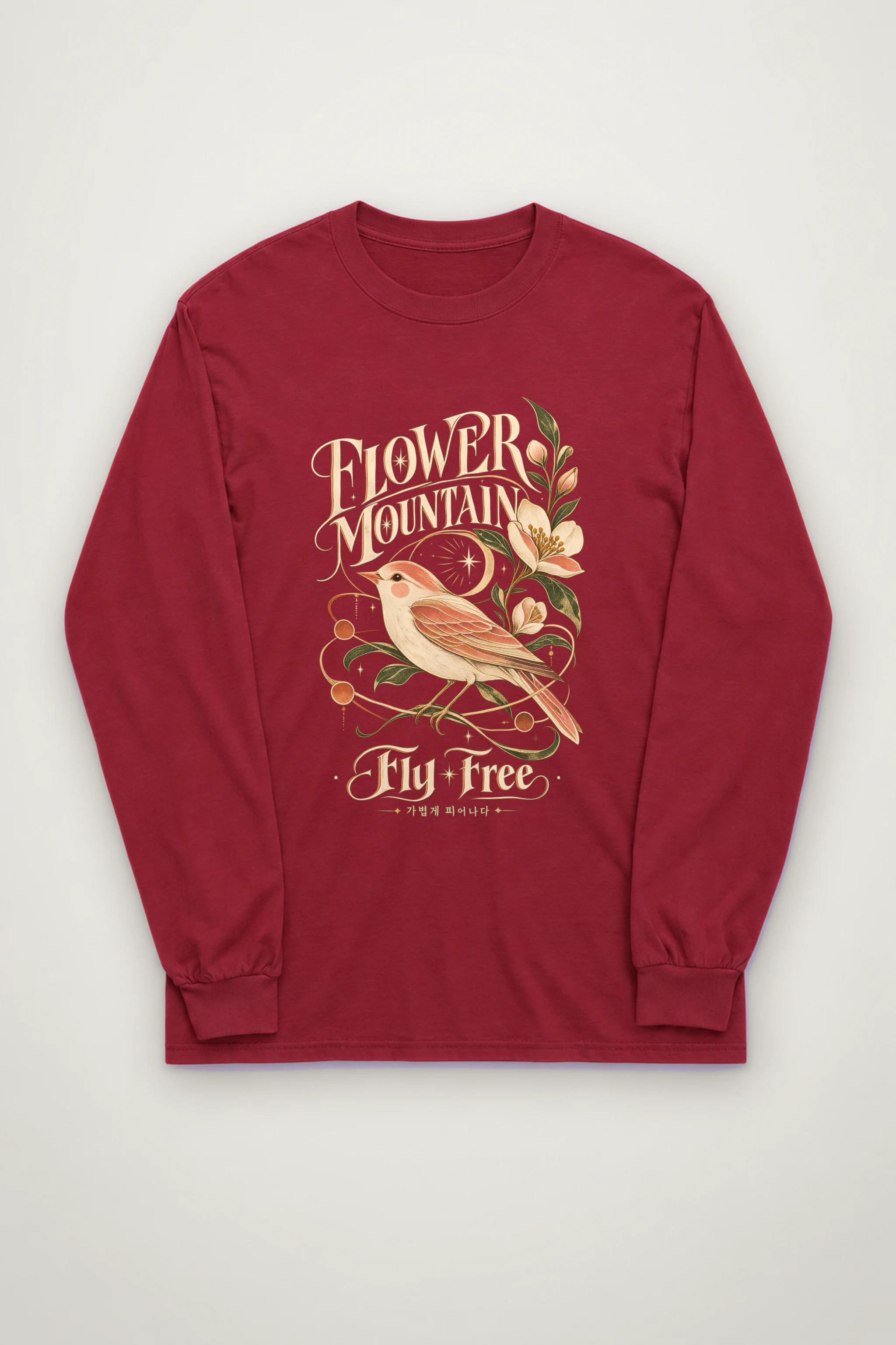 "Flower Mountain Fly Free" Unisex Longsleeve T-shirt
