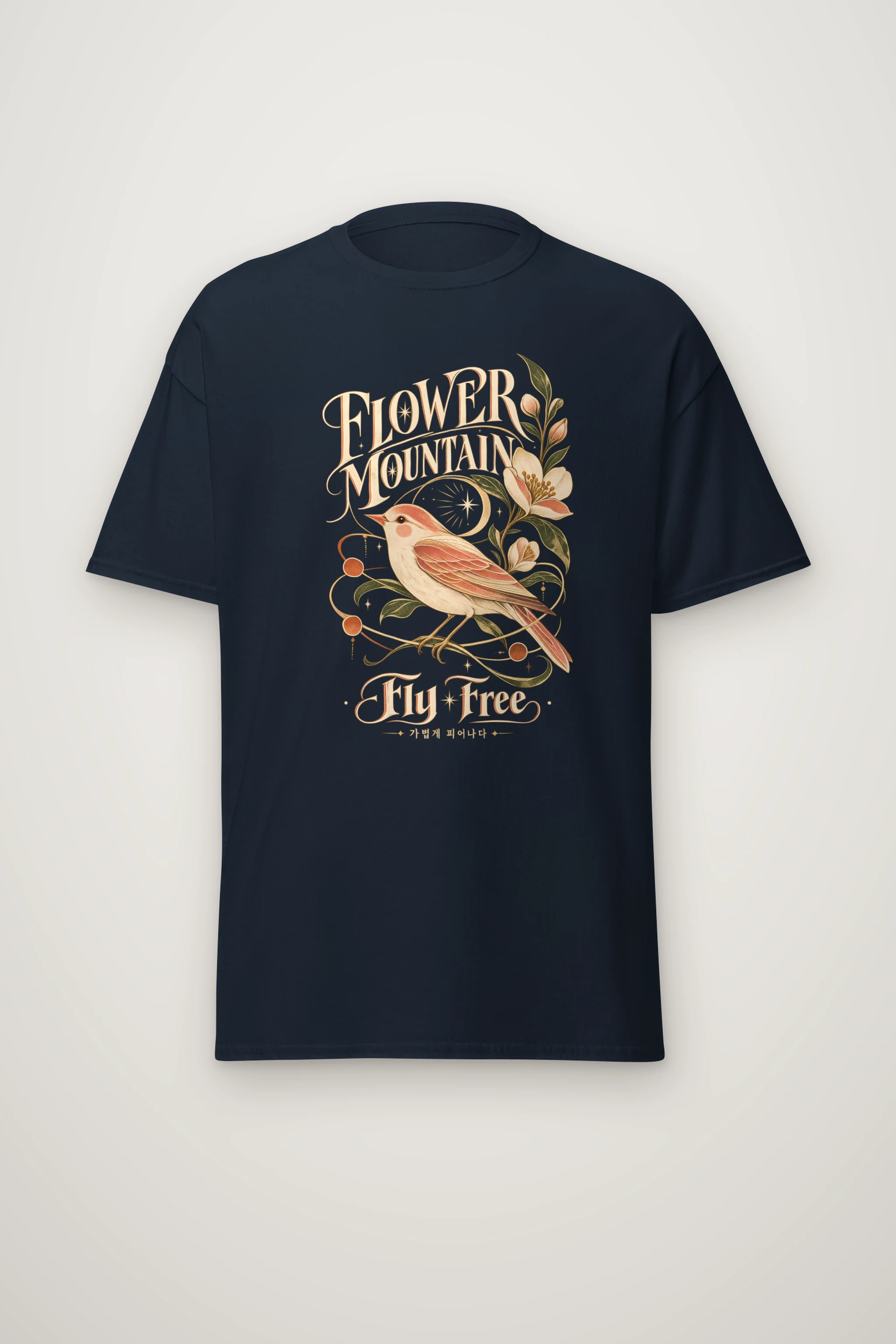 "Flower Mountain" Heavyweight Unisex Crewneck T-shirt
