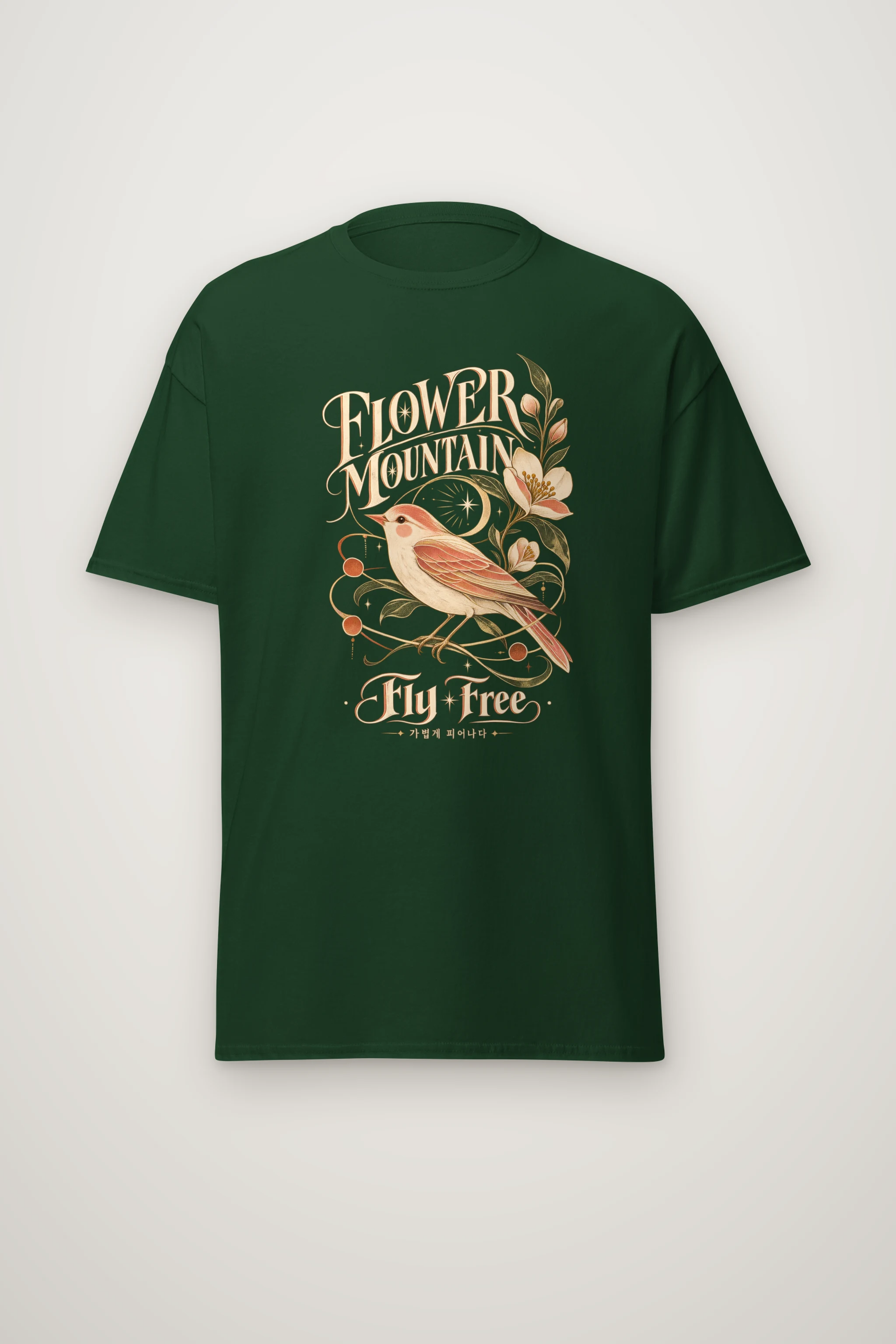"Flower Mountain" Heavyweight Unisex Crewneck T-shirt