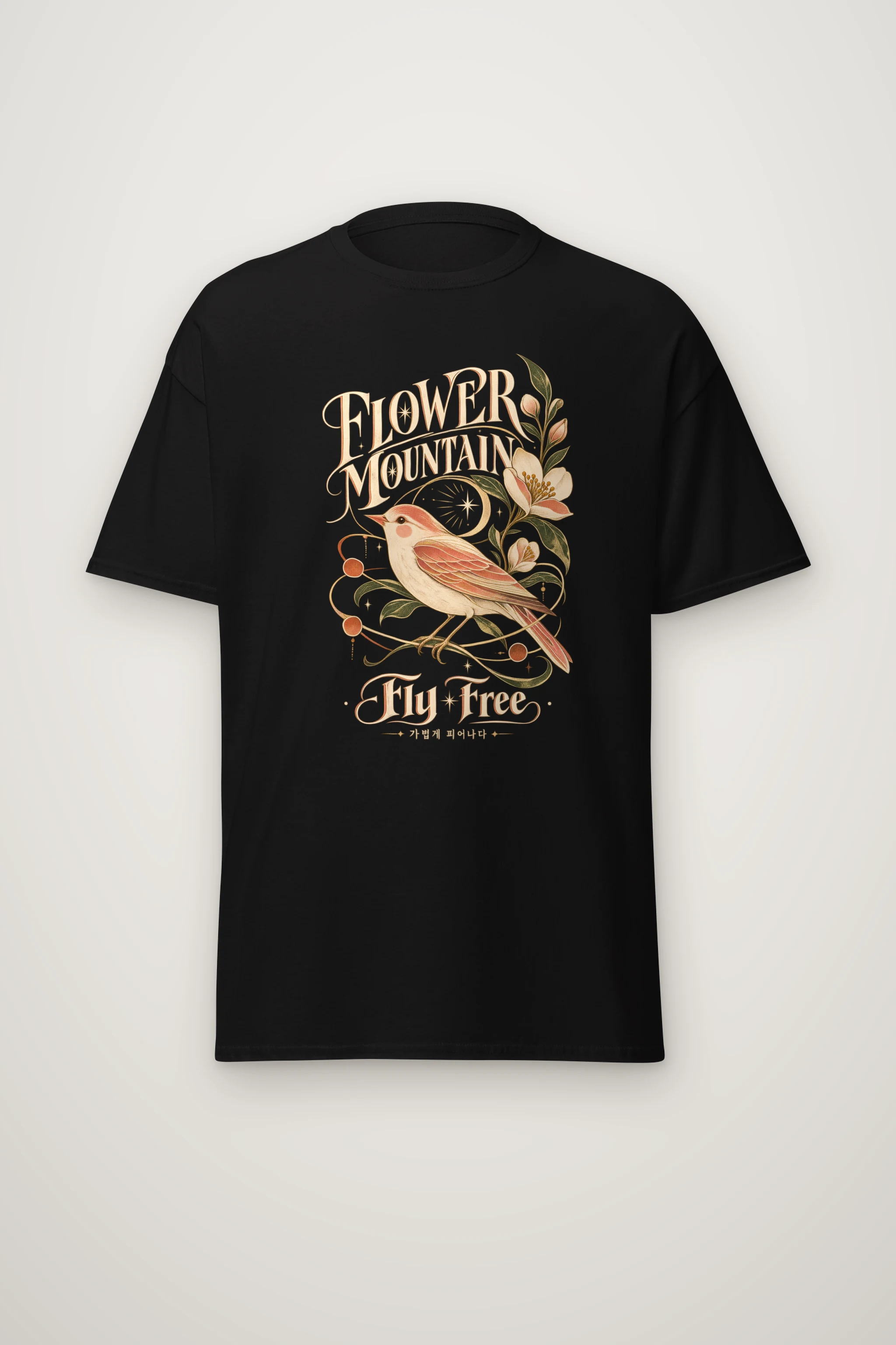 "Flower Mountain" Heavyweight Unisex Crewneck T-shirt