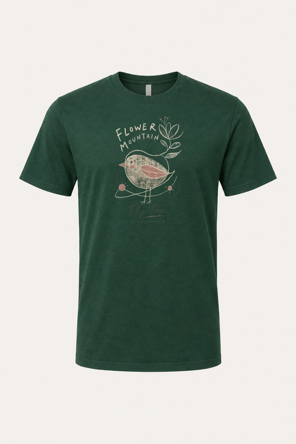 "Flower Mountain" Heavyweight Unisex Crewneck T-shirt | Gildan 5000