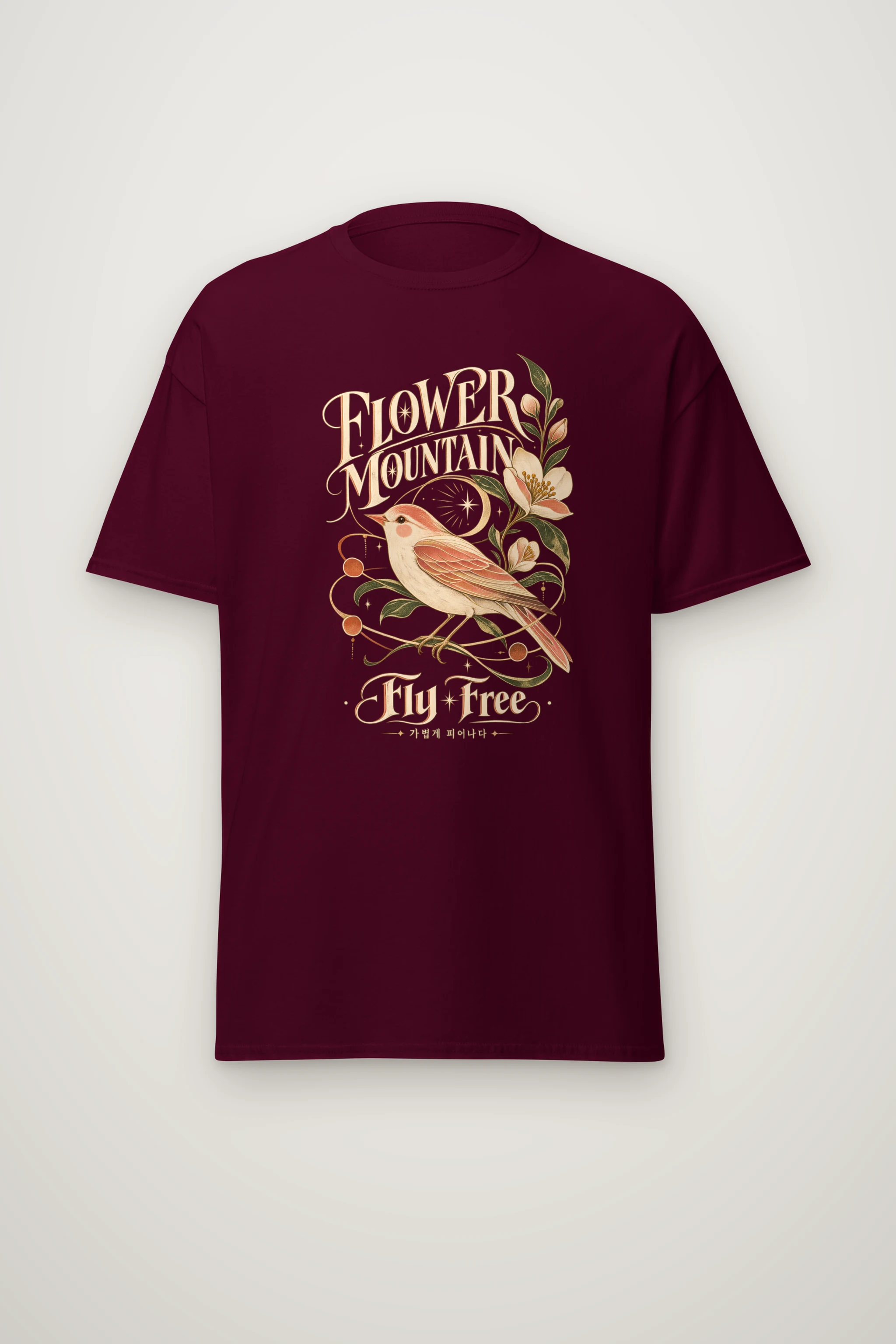 "Flower Mountain" Heavyweight Unisex Crewneck T-shirt