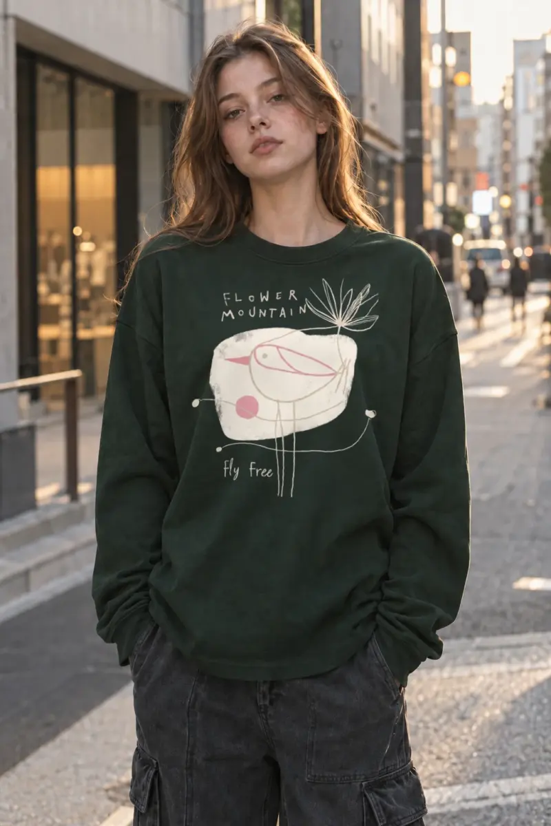 “Flower Mountain” Unisex Longsleeve T-shirt | Gildan 2400