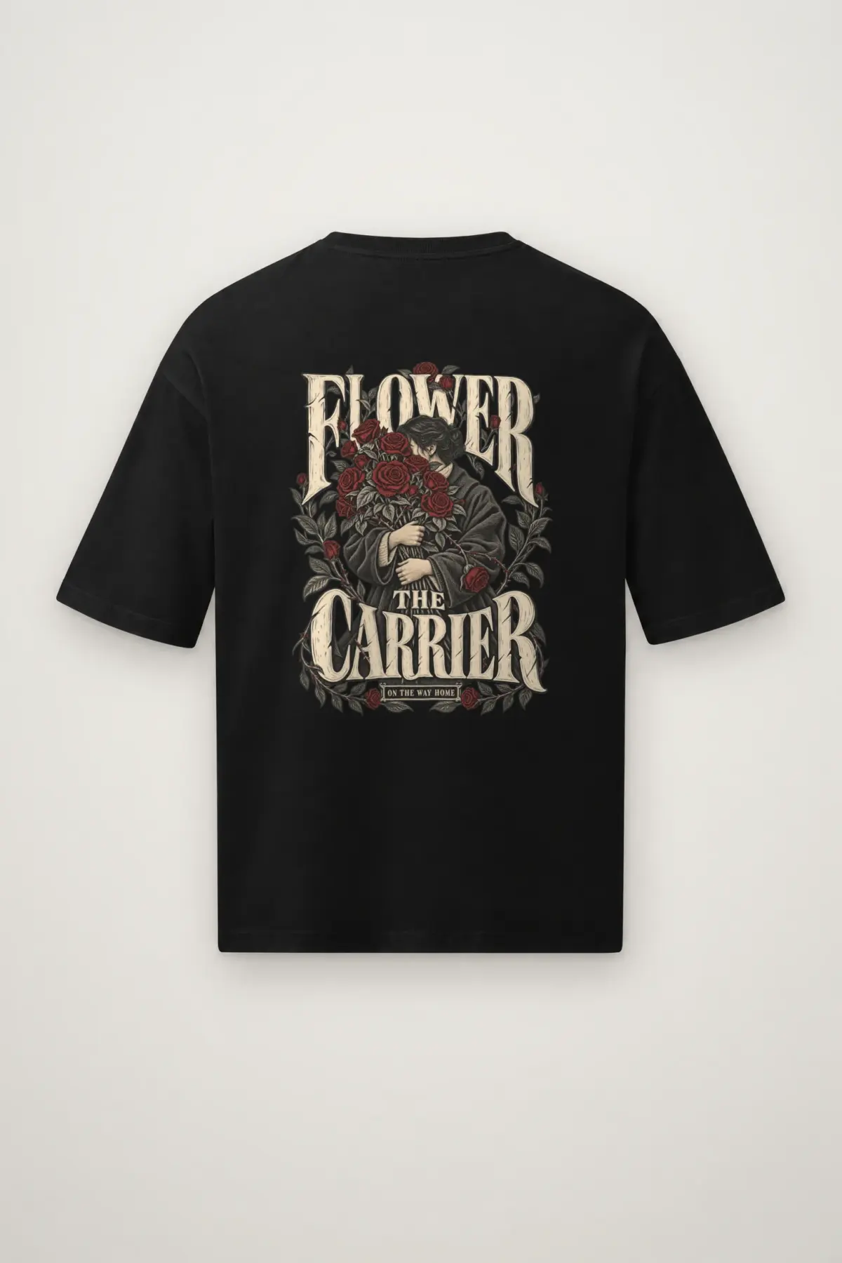 "Flower The Carrier" Men's Oversized Heavyweight Crewneck T-Shirt