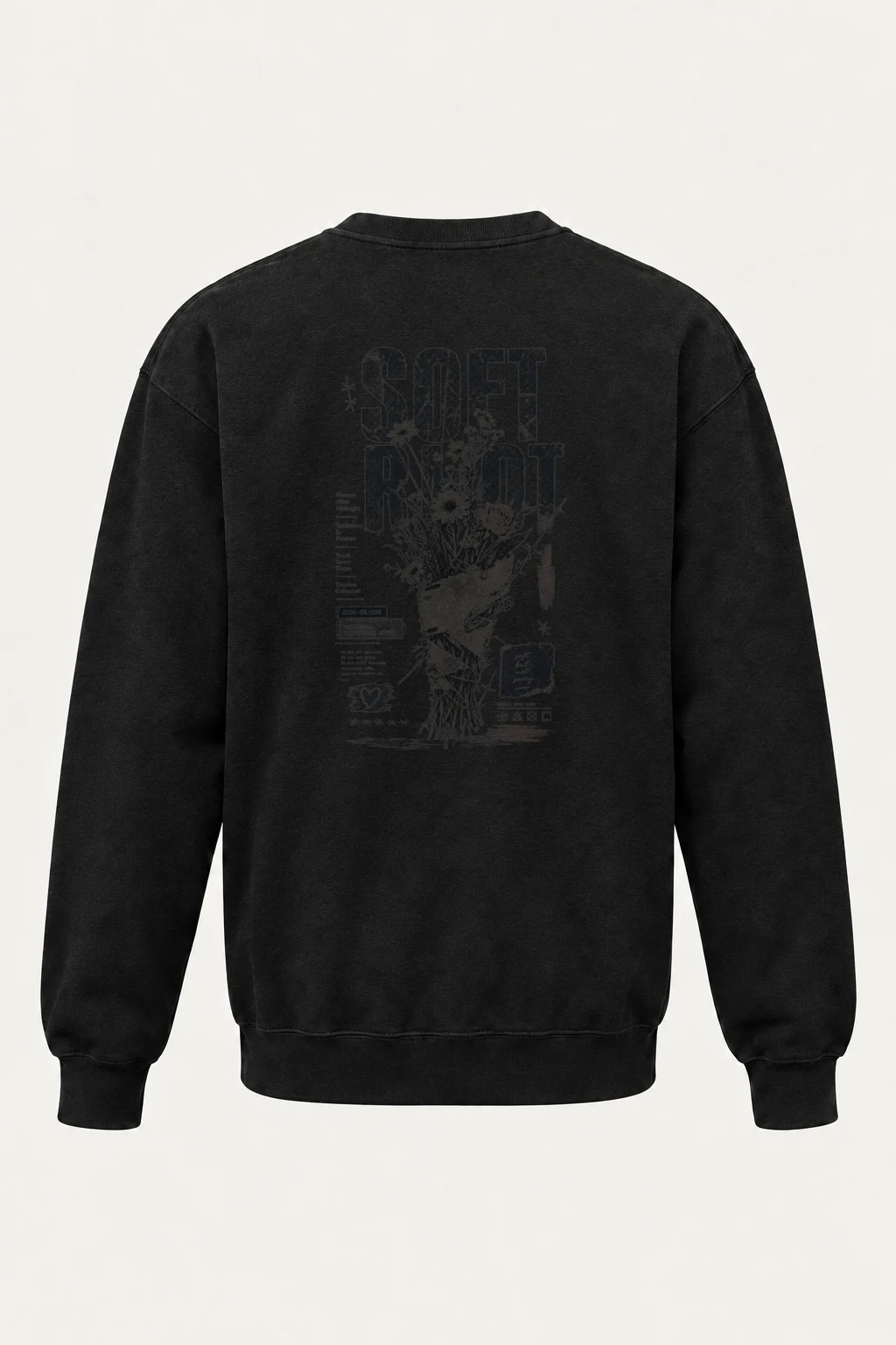 "Flowers After Midnight" Unisex Sponge Fleece Crewneck Sweatshirt | Bella + Canvas 3901