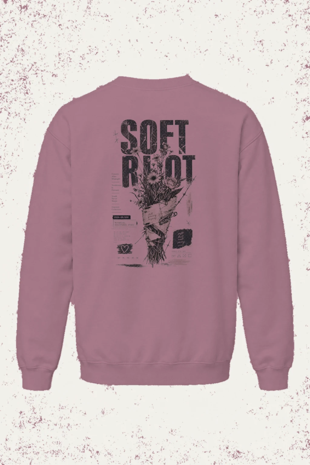 "Flowers After Midnight" Unisex Sponge Fleece Crewneck Sweatshirt | Bella + Canvas 3901