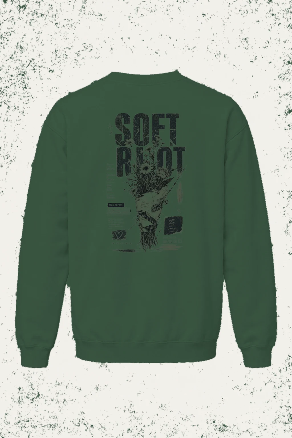 "Flowers After Midnight" Unisex Sponge Fleece Crewneck Sweatshirt | Bella + Canvas 3901