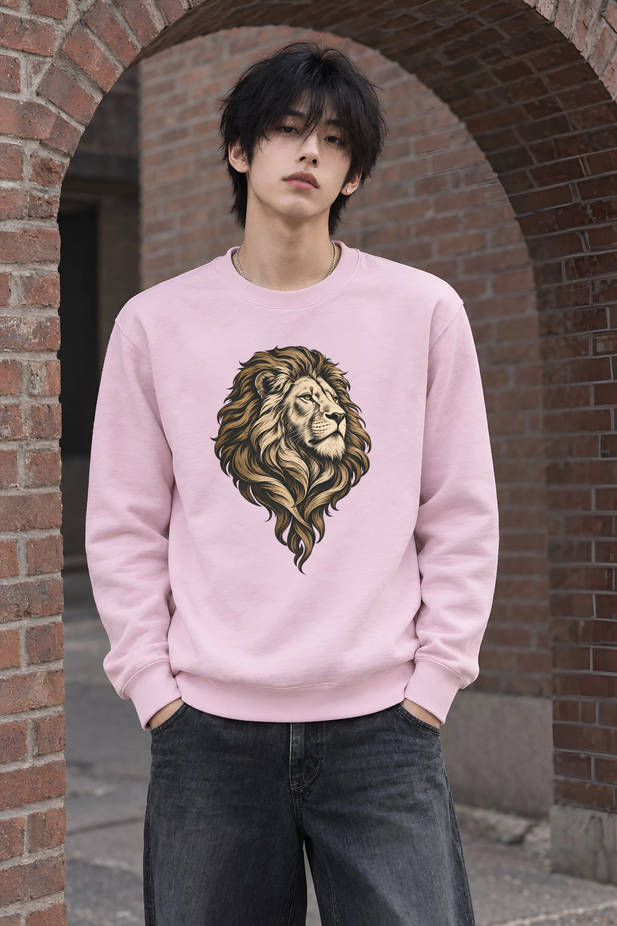 "Flowing Mane Lion" Heavy Blend Unisex Crewneck Sweatshirt