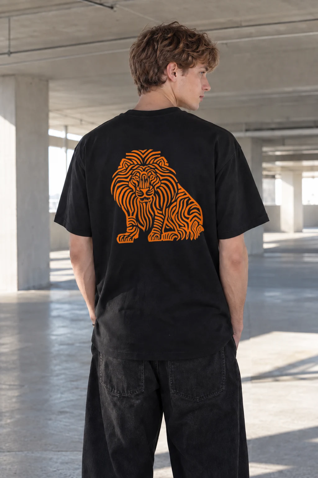 "Flowing Mane Lion" Heavyweight Unisex Crewneck T-shirt | Gildan 5000