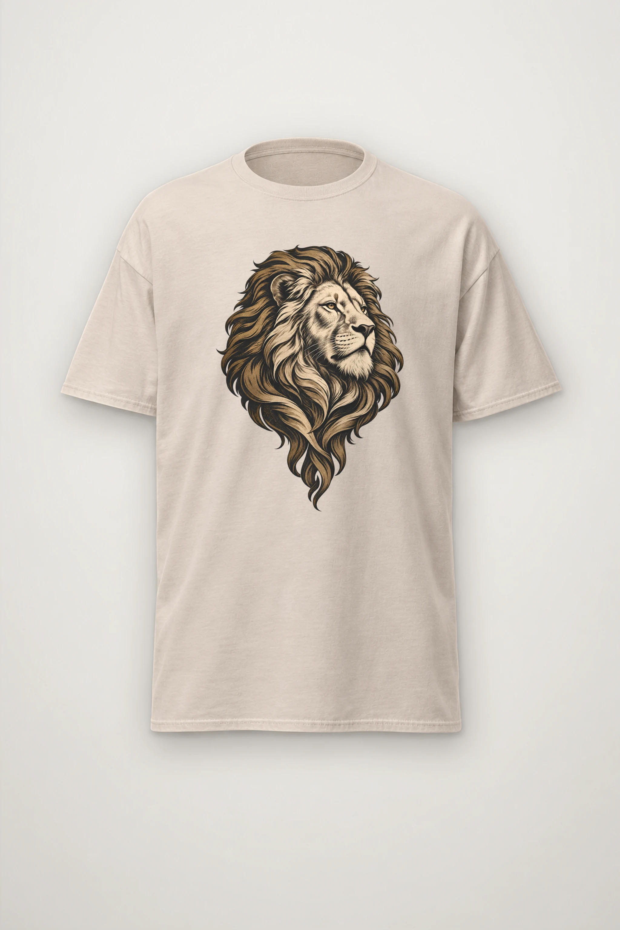 "Flowing Mane Lion" Heavyweight Unisex Crewneck T-shirt