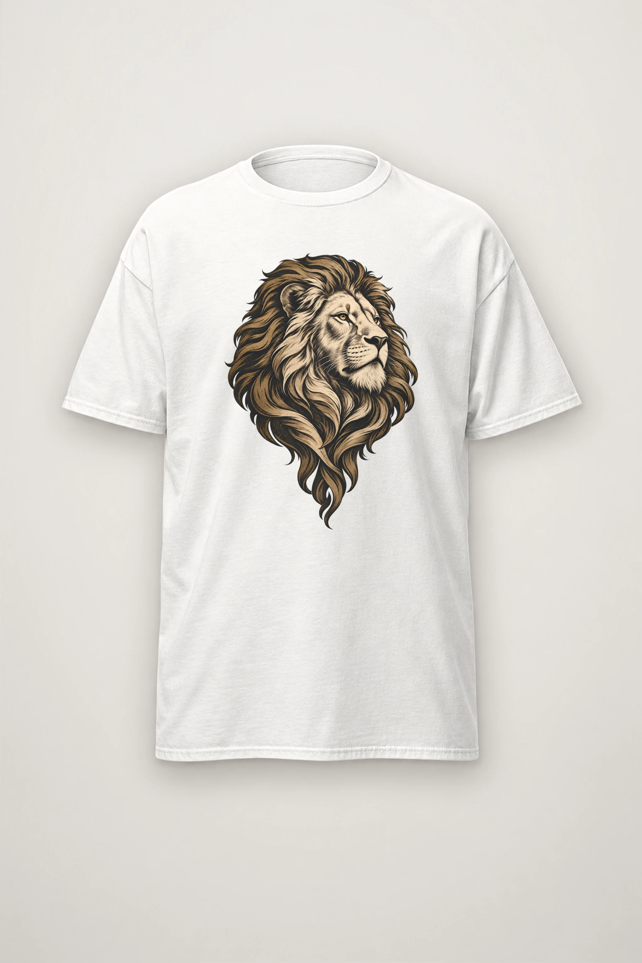 "Flowing Mane Lion" Heavyweight Unisex Crewneck T-shirt