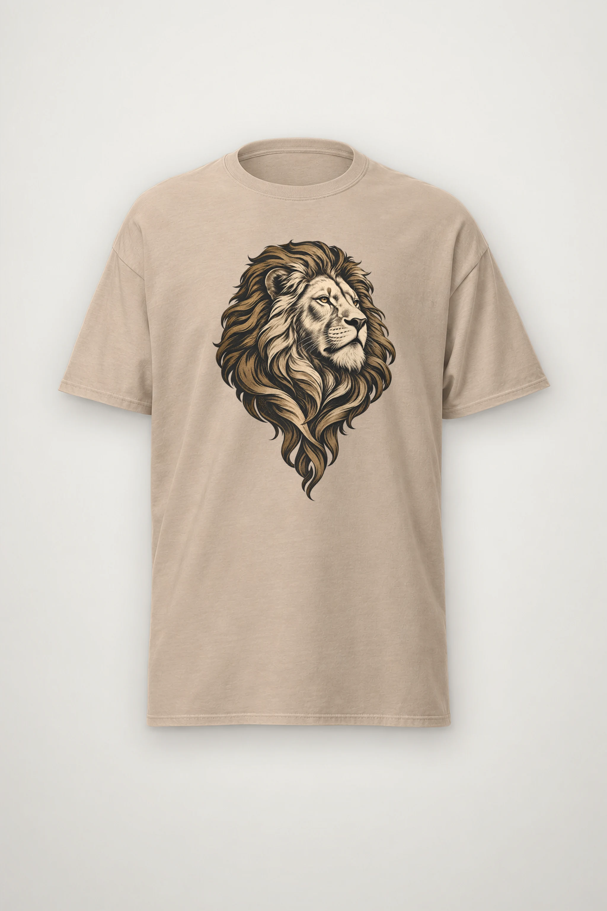 "Flowing Mane Lion" Heavyweight Unisex Crewneck T-shirt