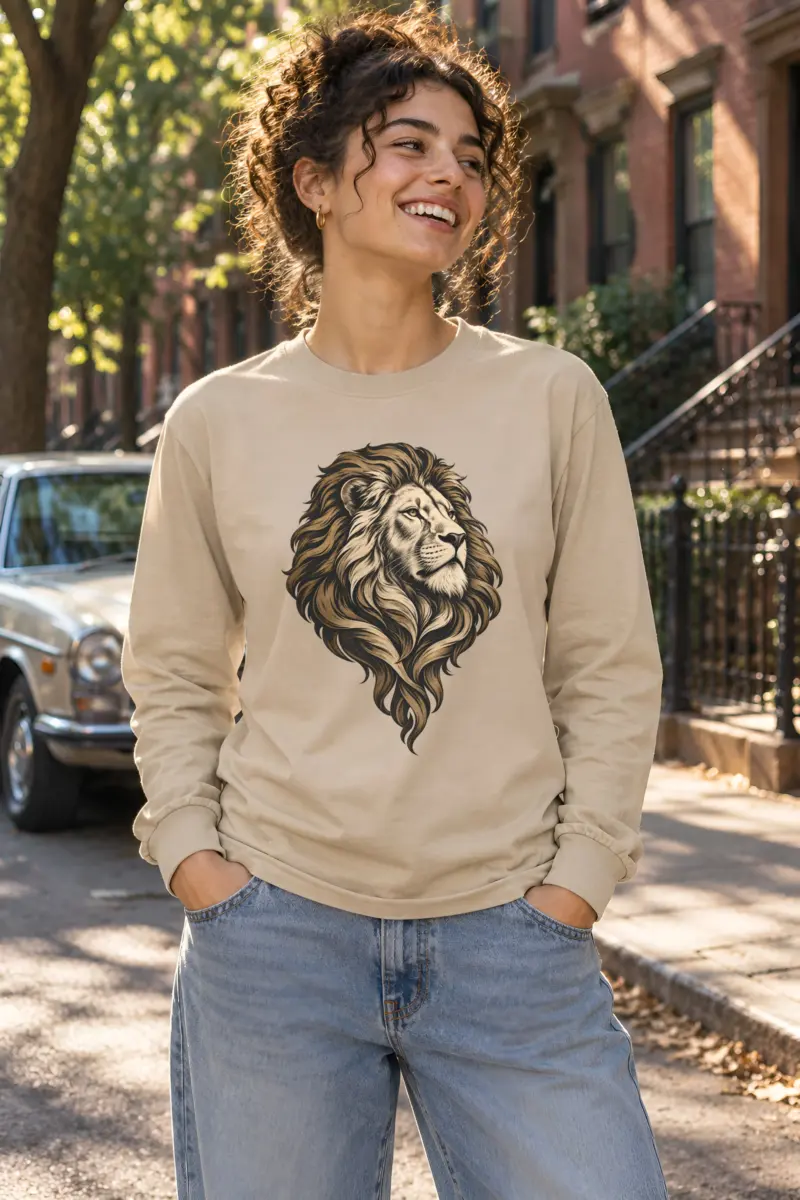 "Flowing Mane Lion" Unisex Longsleeve T-shirt