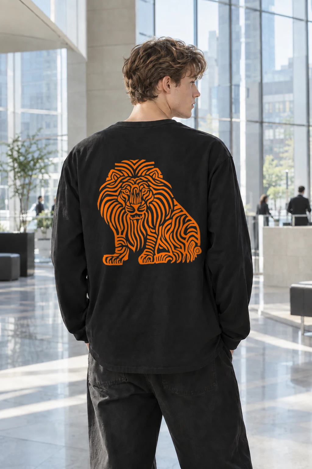 "Flowing Mane Lion" Unisex Longsleeve T-shirt | Gildan 2400
